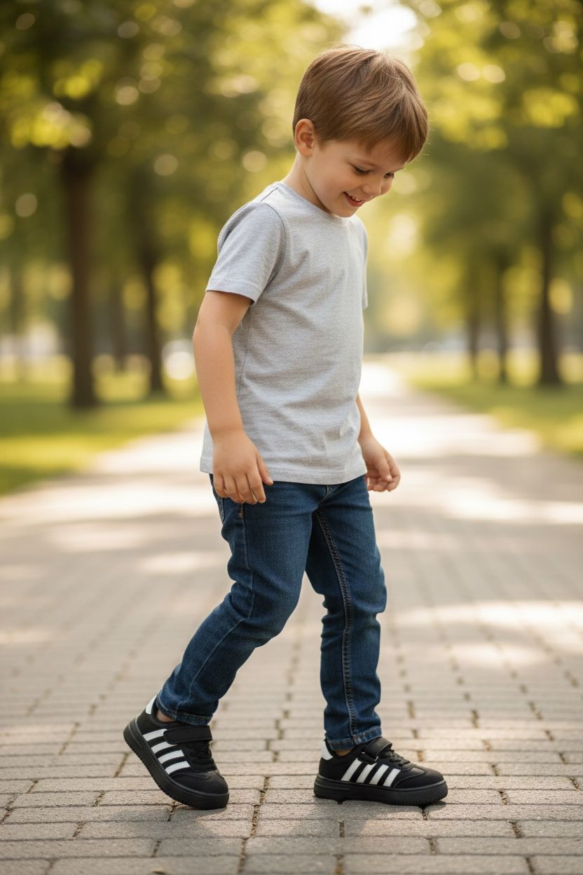 Adidași pentru copii, Model Caro, Piele ecologică, Talpă foarte ușoară, Inchidere cu Arici și șiret elastic