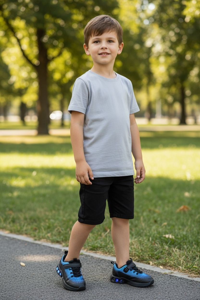 Adidași sport pentru copii, Model Arino, Talpă ușoară, Material textil pânzat, Inchidere cu arici și șiret elastic