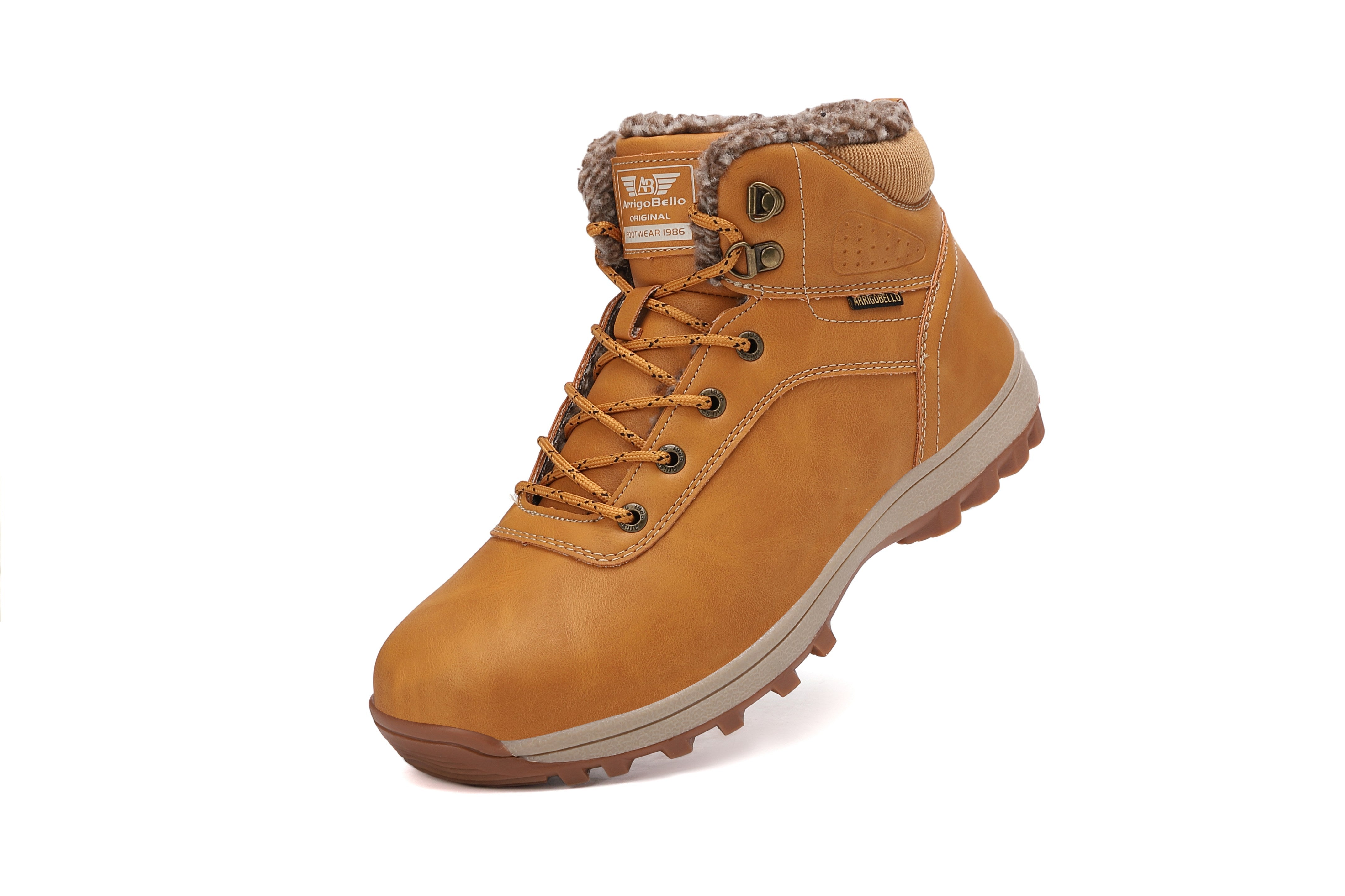 Ghete îmblănite Max pentru bărbați, talpă cusută, piele ecologică, Antiderapante, Arrigo Bello