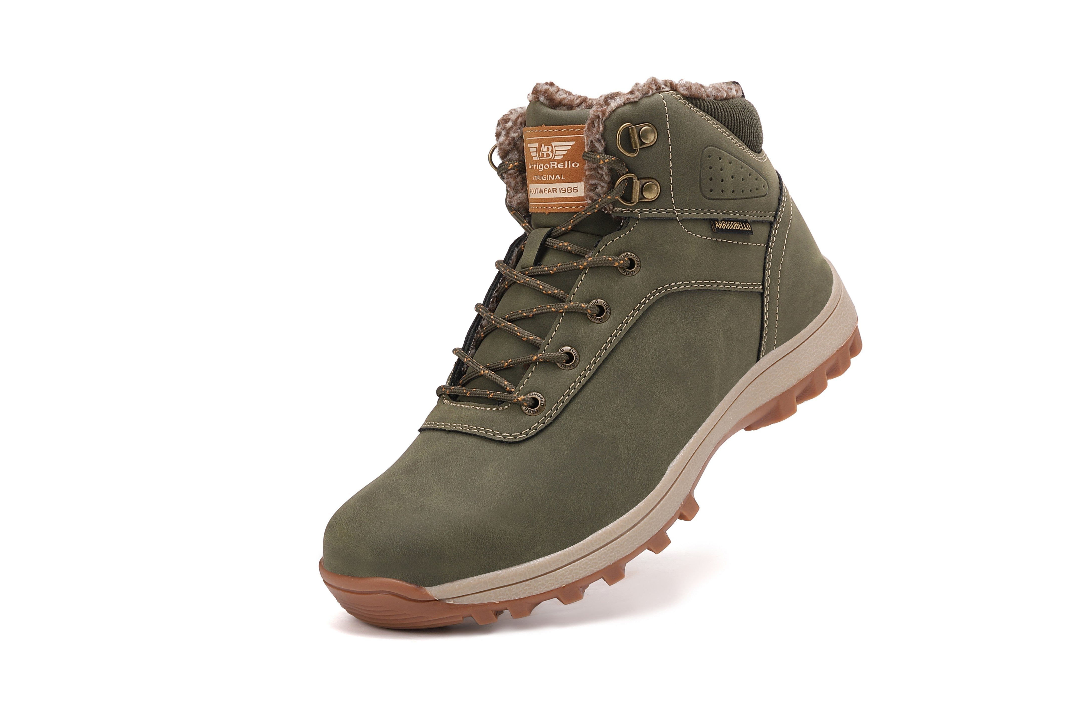 Ghete îmblănite Max pentru bărbați, talpă cusută, piele ecologică, Antiderapante, Arrigo Bello