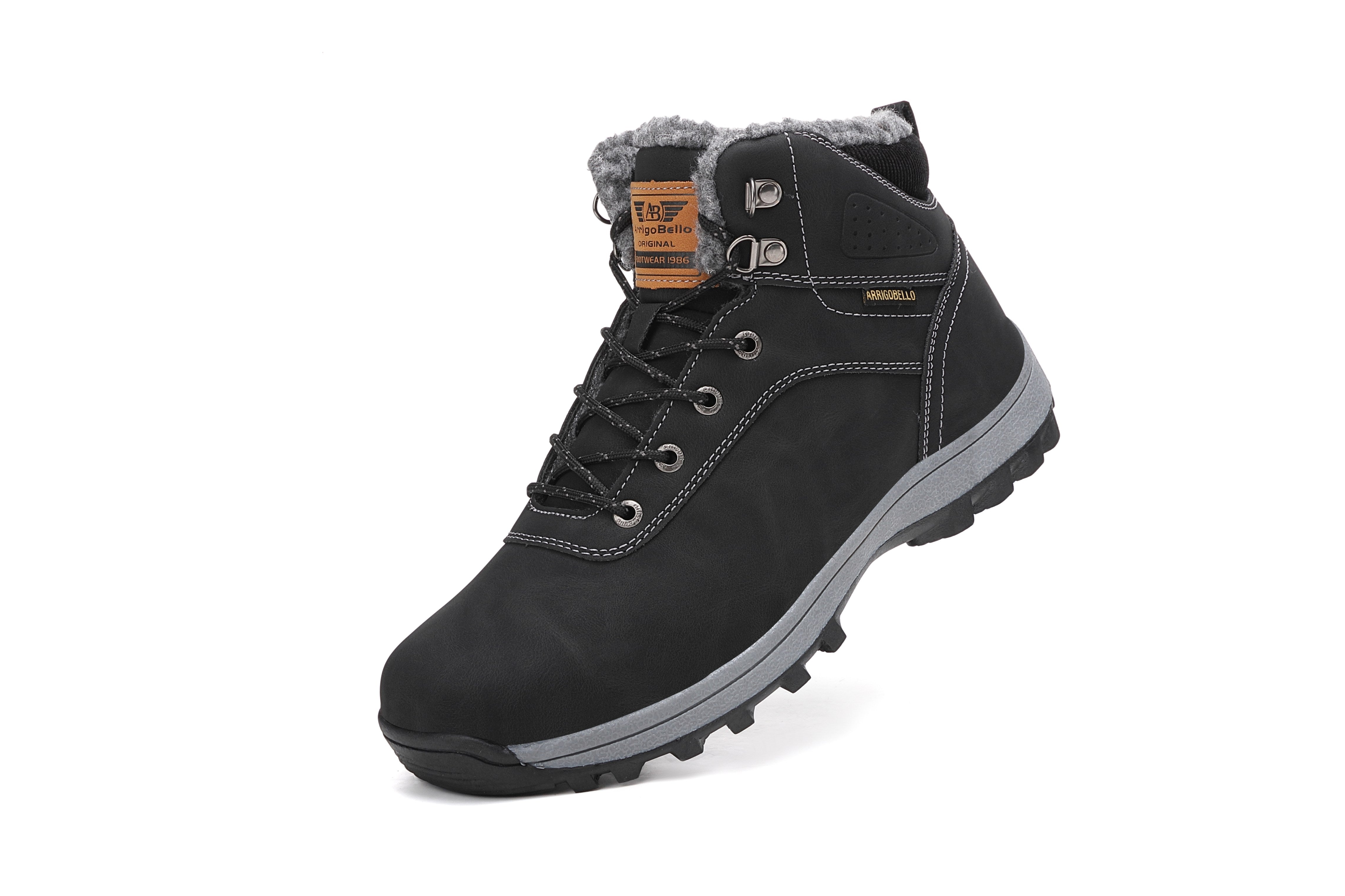 Ghete îmblănite Max pentru bărbați, talpă cusută, piele ecologică, Antiderapante, Arrigo Bello