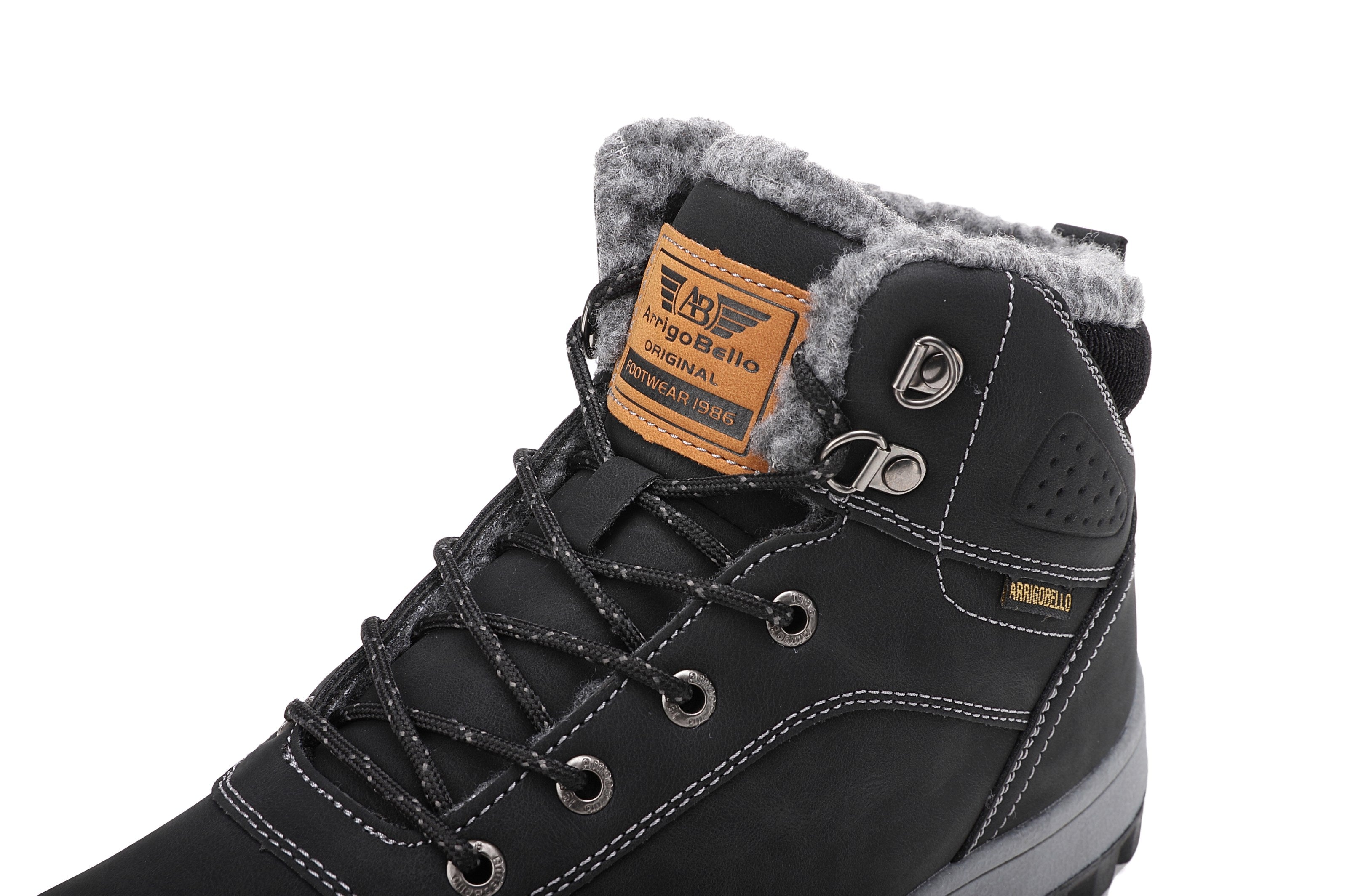 Ghete îmblănite Max pentru bărbați, talpă cusută, piele ecologică, Antiderapante, Arrigo Bello