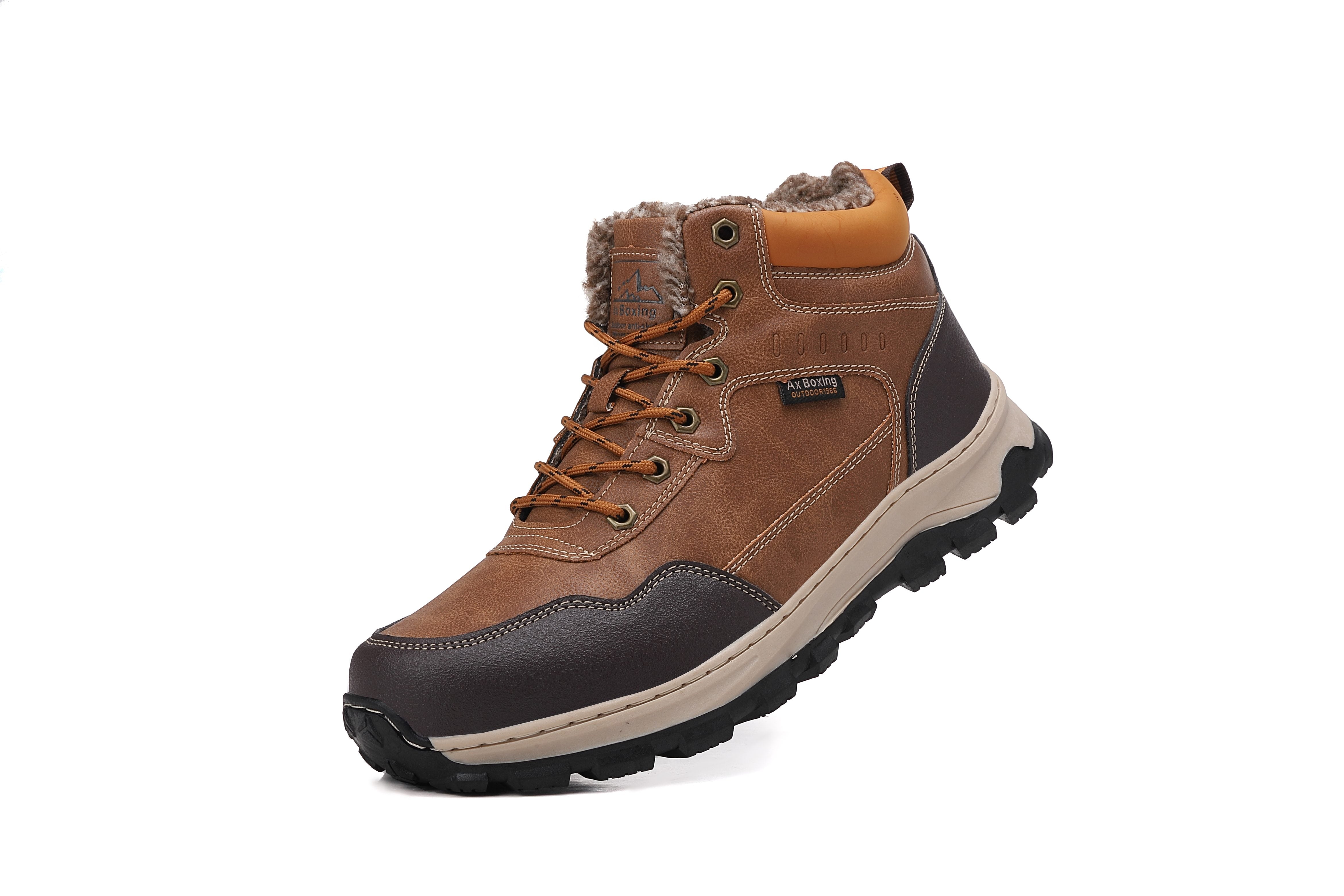 Ghete Ruben imblanite pentru Barbati, tip Bocanci, Piele Ecologica, Talpa Cusuta, Confortabile si Rezistente, Ax Boxing