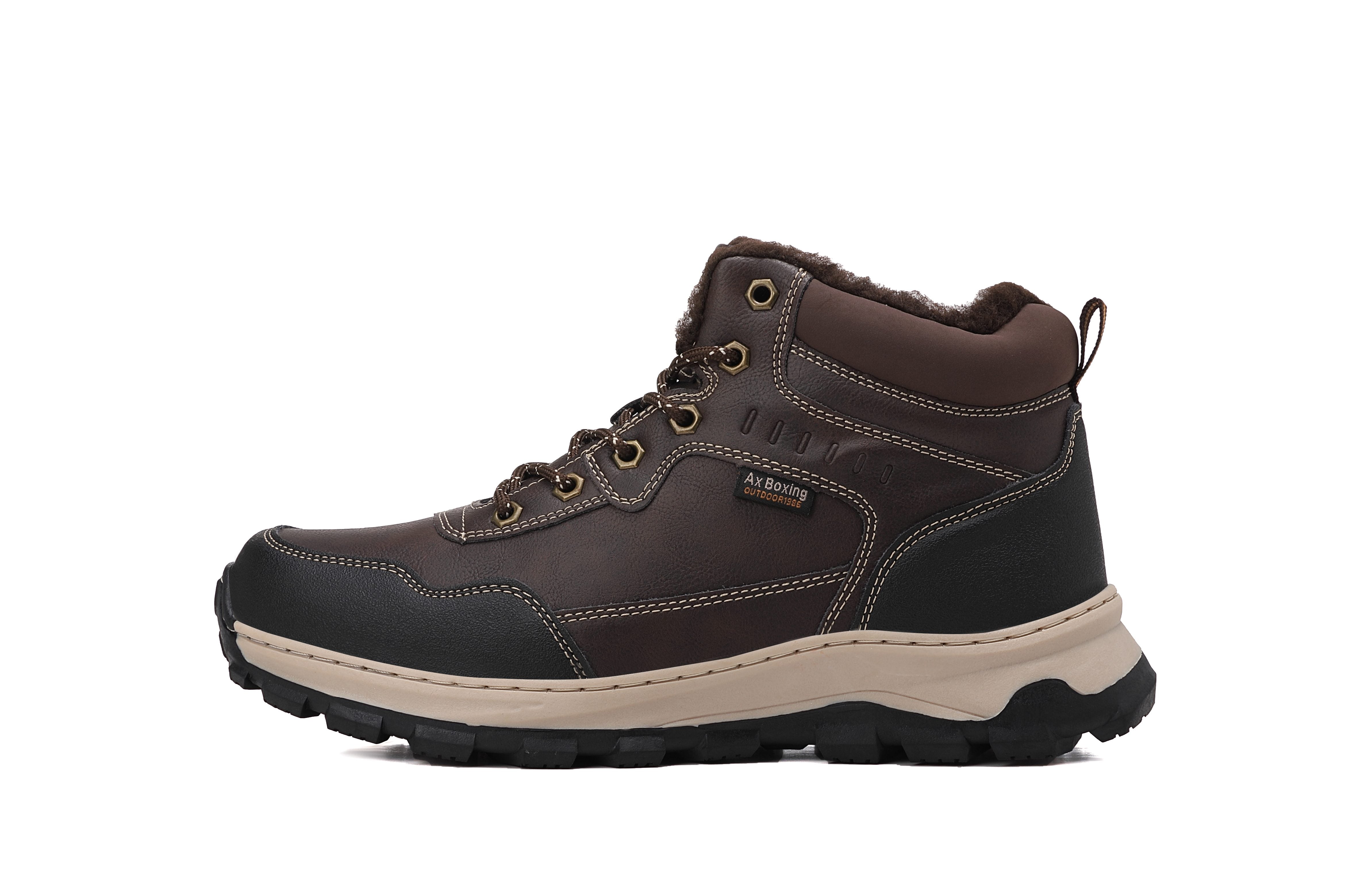 Ghete Ruben imblanite pentru Barbati, tip Bocanci, Piele Ecologica, Talpa Cusuta, Confortabile si Rezistente, Ax Boxing