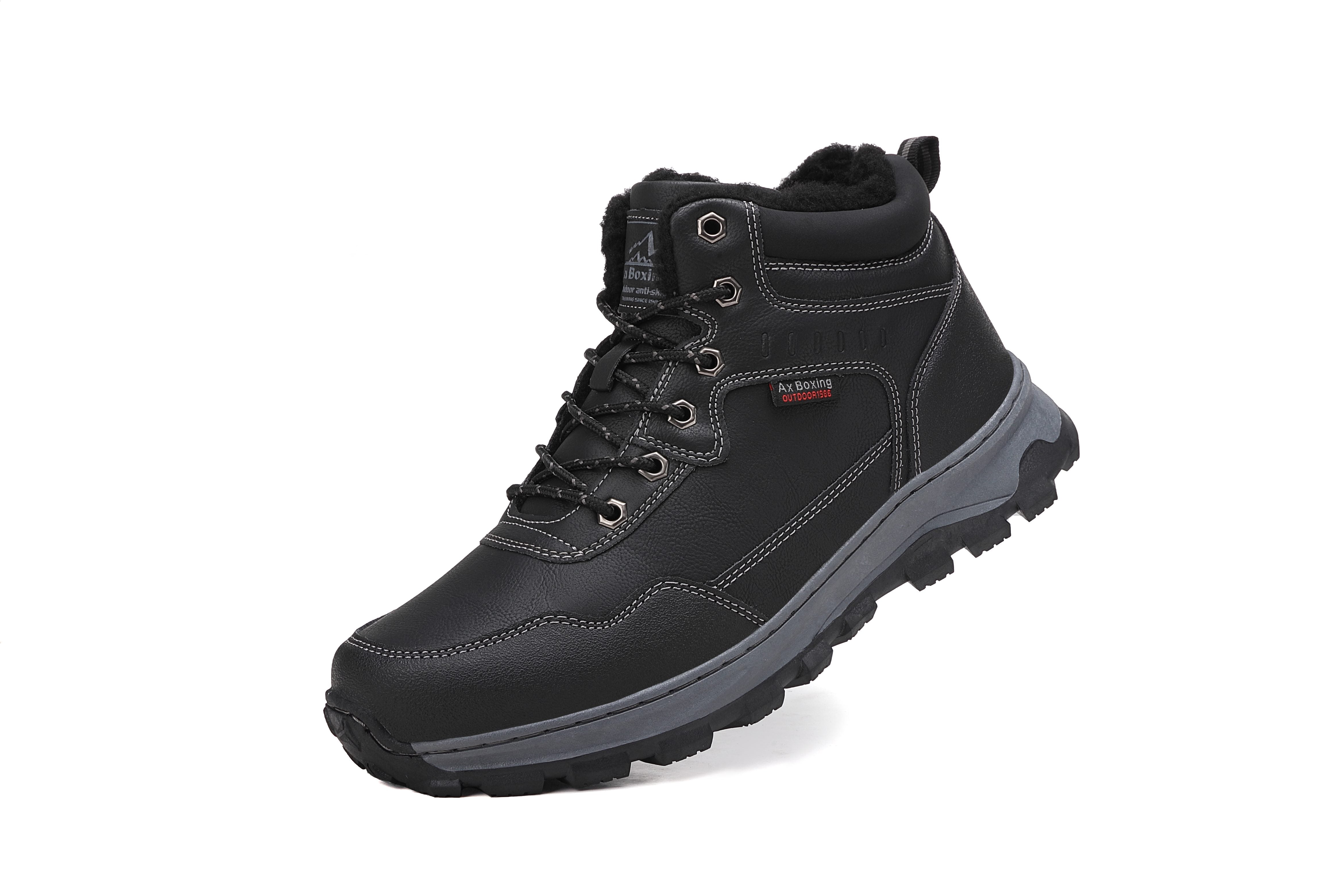 Ghete Ruben imblanite pentru Barbati, tip Bocanci, Piele Ecologica, Talpa Cusuta, Confortabile si Rezistente, Ax Boxing