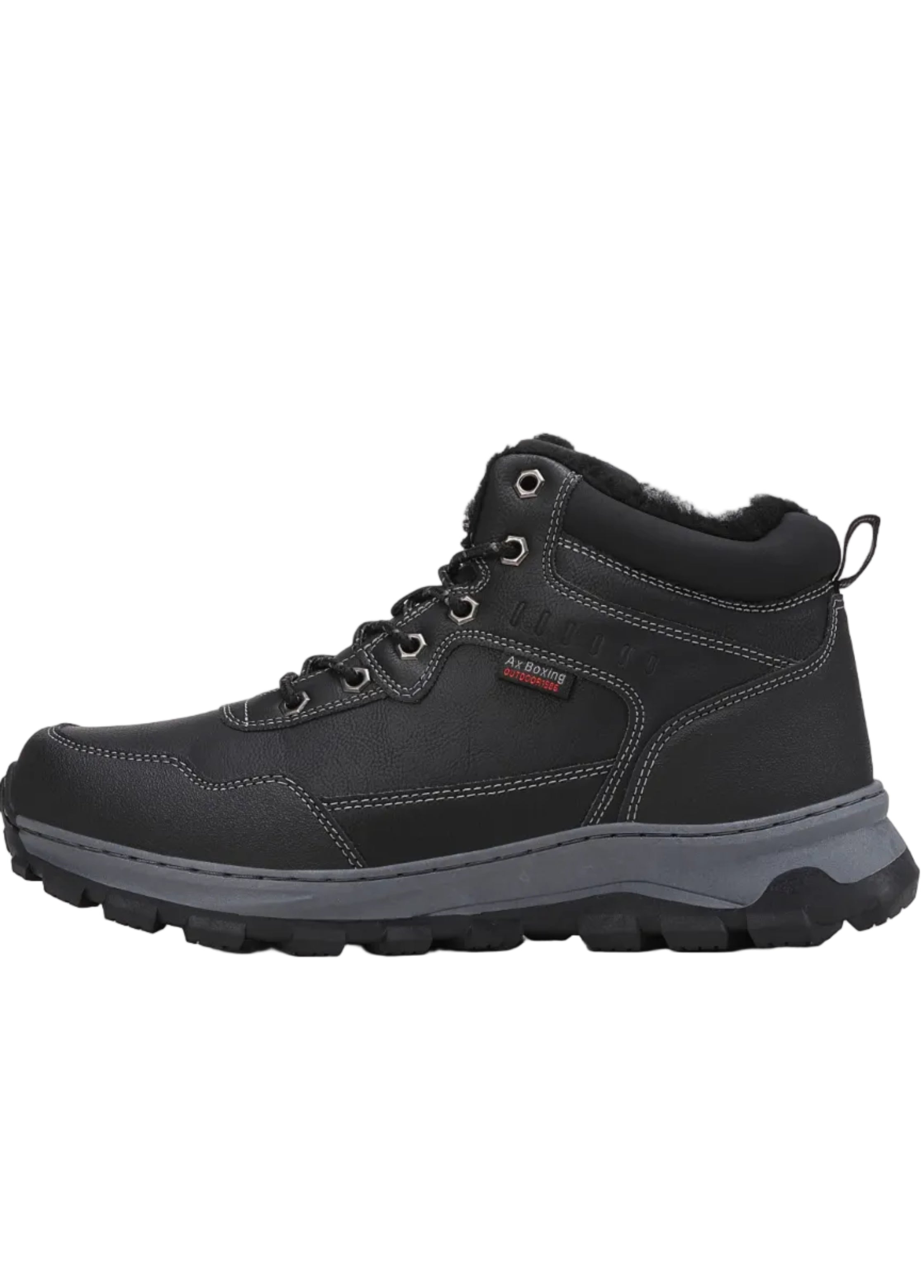 Ghete imblanite pentru Barbati, Model Ruben, Piele Ecologica, Talpa Cusuta, Confortabile si Rezistente, Ax Boxing, Negru