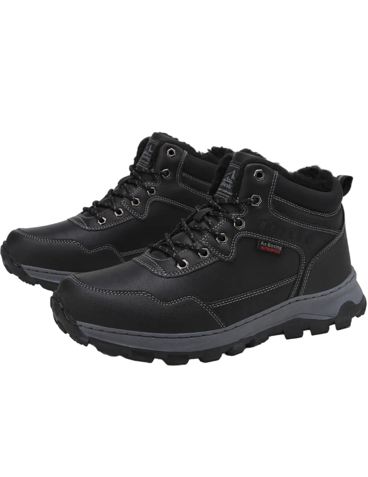 Ghete imblanite pentru Barbati, Model Ruben, Piele Ecologica, Talpa Cusuta, Confortabile si Rezistente, Ax Boxing, Negru