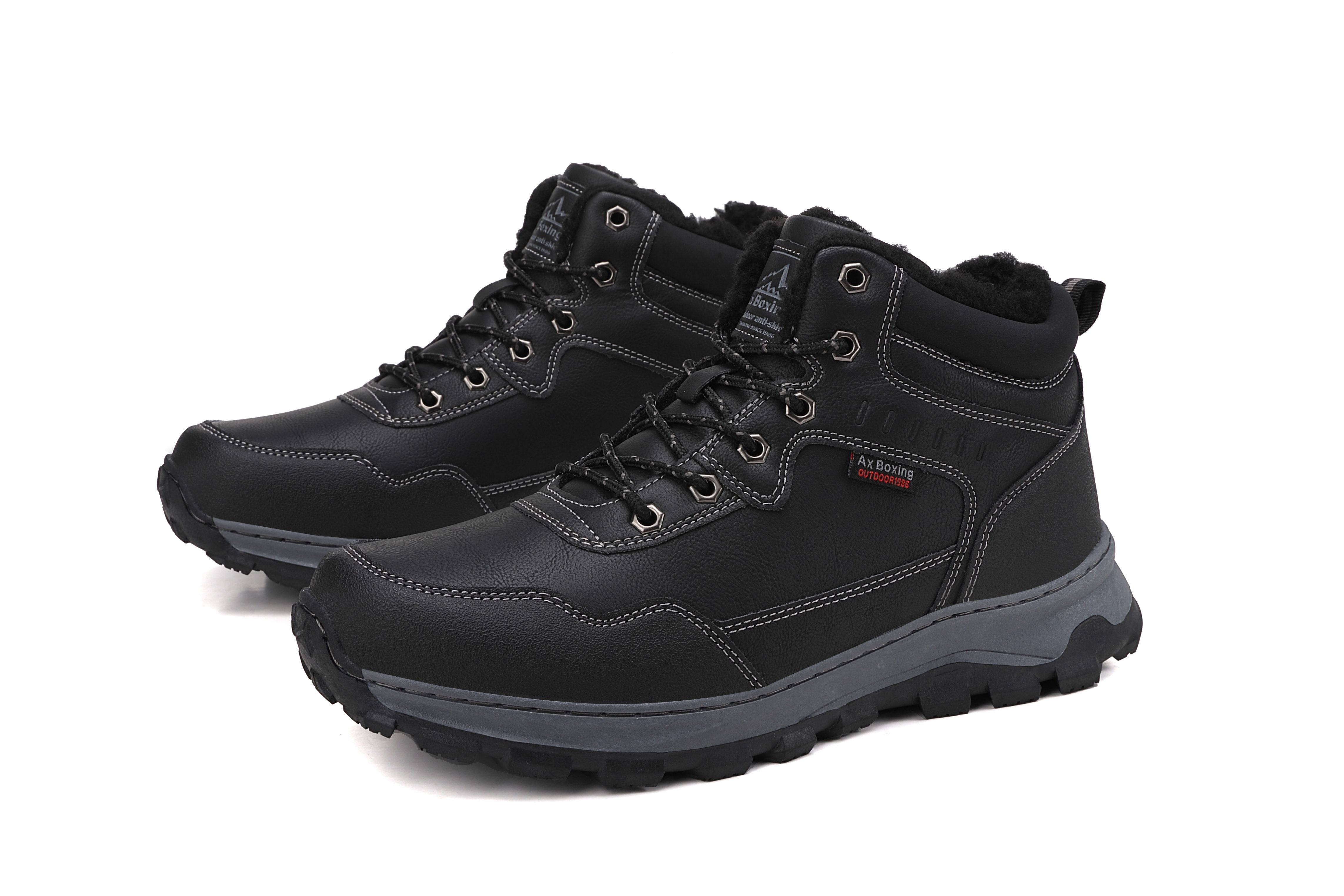 Ghete Ruben imblanite pentru Barbati, tip Bocanci, Piele Ecologica, Talpa Cusuta, Confortabile si Rezistente, Ax Boxing