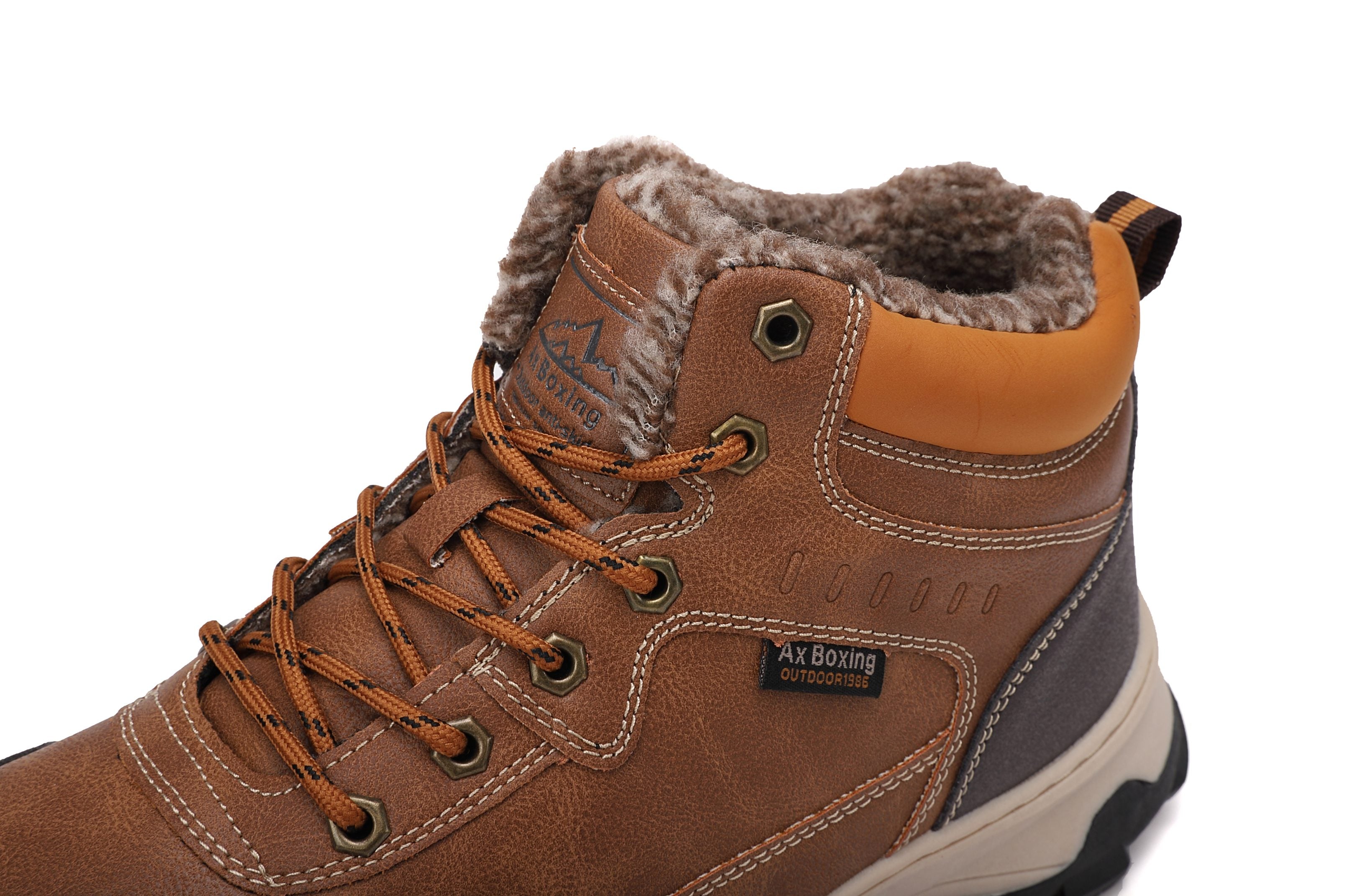 Ghete Ruben imblanite pentru Barbati, tip Bocanci, Piele Ecologica, Talpa Cusuta, Confortabile si Rezistente, Ax Boxing