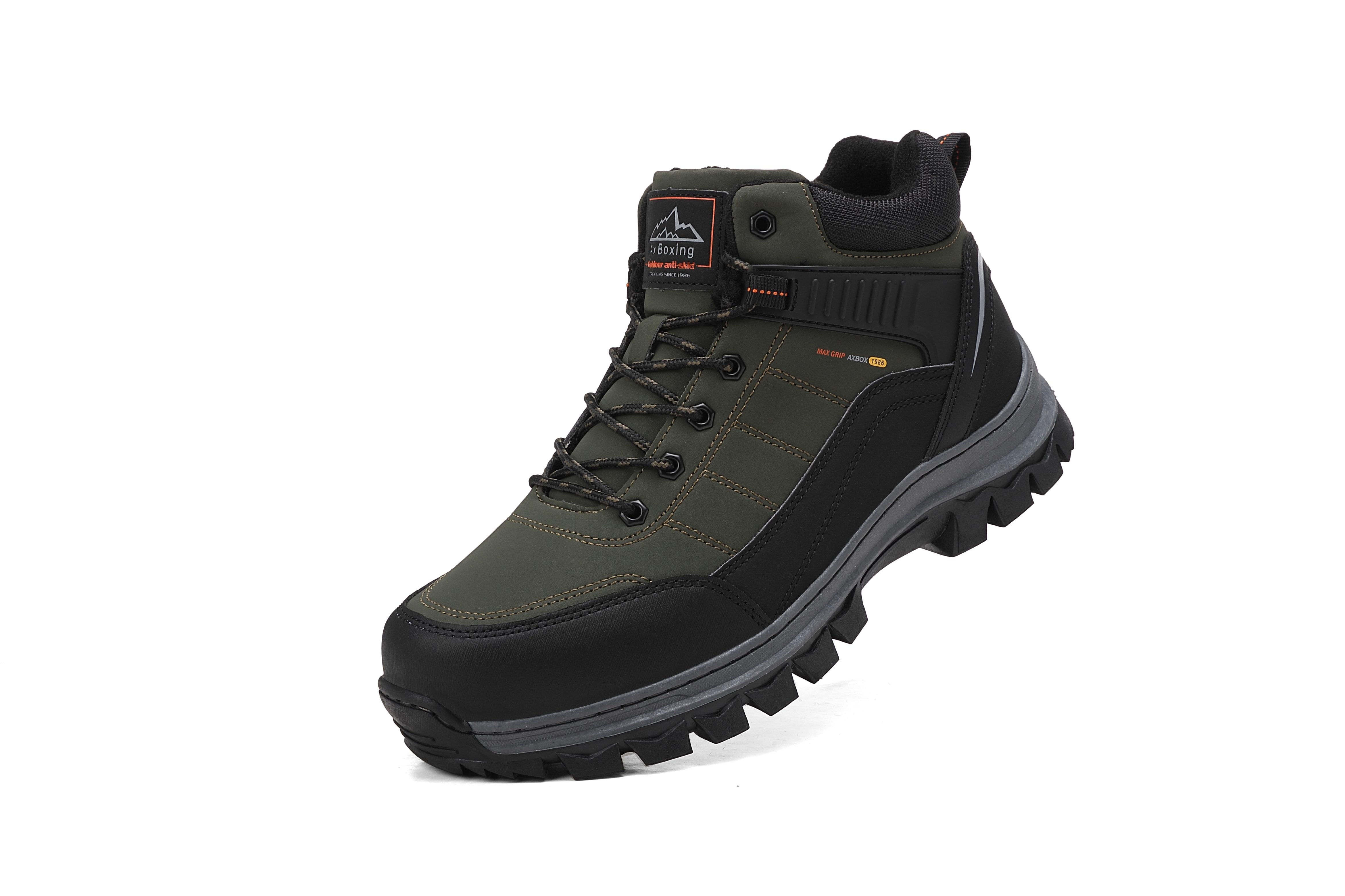 Bocanci imblaniti Cezar pentru Barbati, Piele ecologica Premium, Rezistenti si Confortabili, Talpa cusuta, Antiderapanta, Ax Boxing