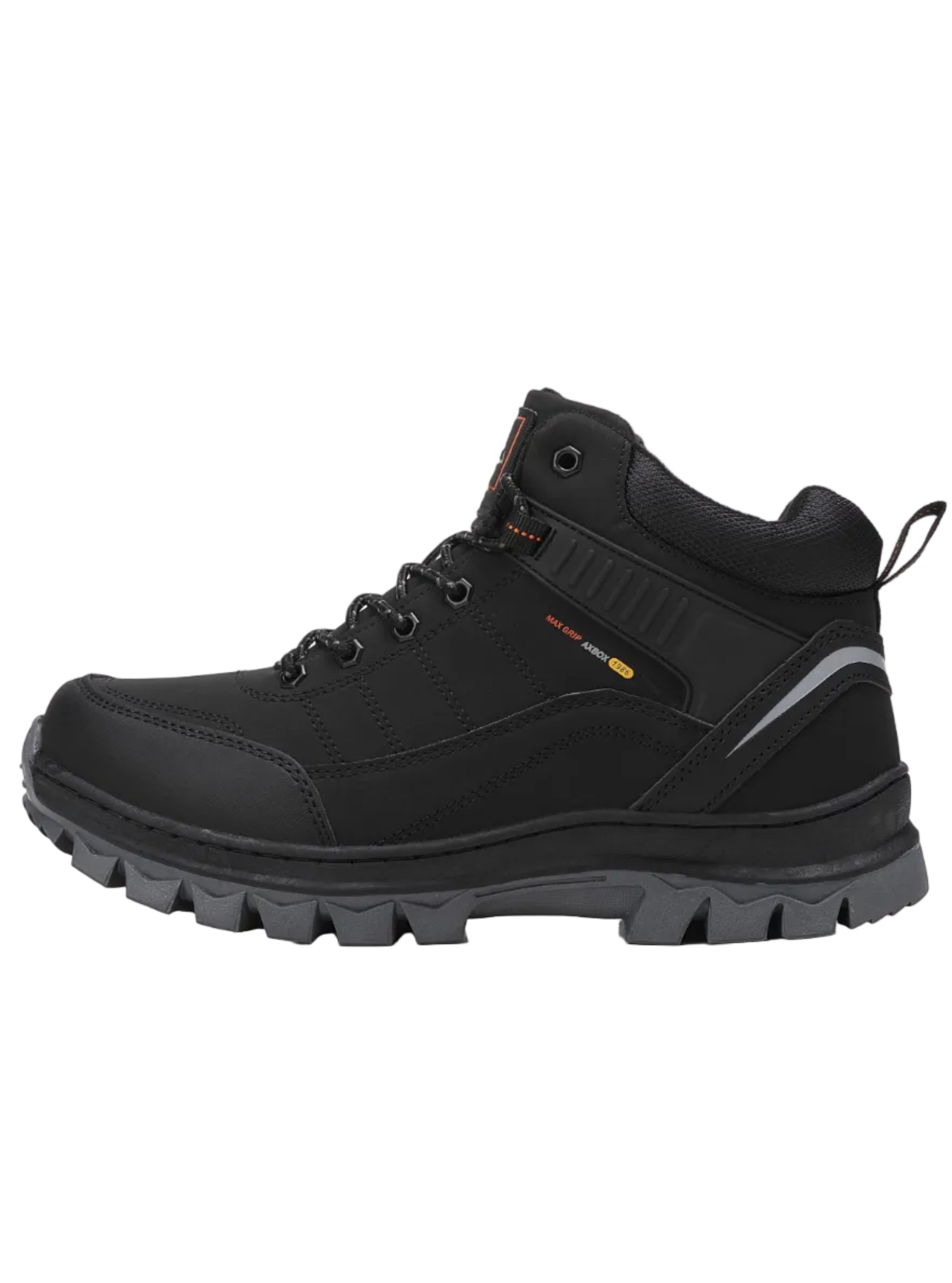 Bocanci imblaniti pentru Barbati, Model Cezar,Piele ecologica Premium, Rezistenti si Confortabili, Talpa cusuta, Antiderapanta, Ax Boxing, Negru