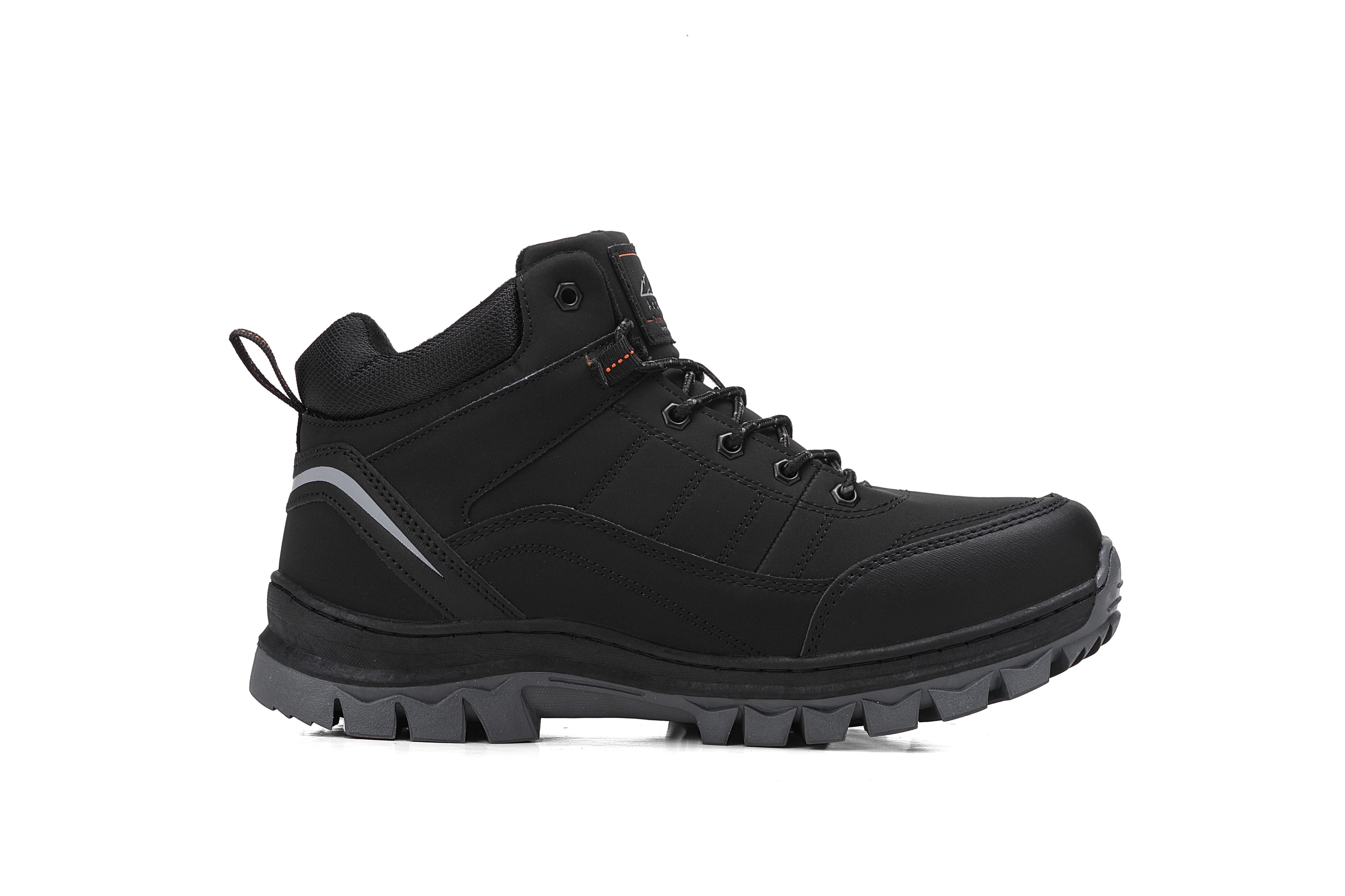 Bocanci imblaniti pentru Barbati, Model Cezar,Piele ecologica Premium, Rezistenti si Confortabili, Talpa cusuta, Antiderapanta, Ax Boxing, Negru