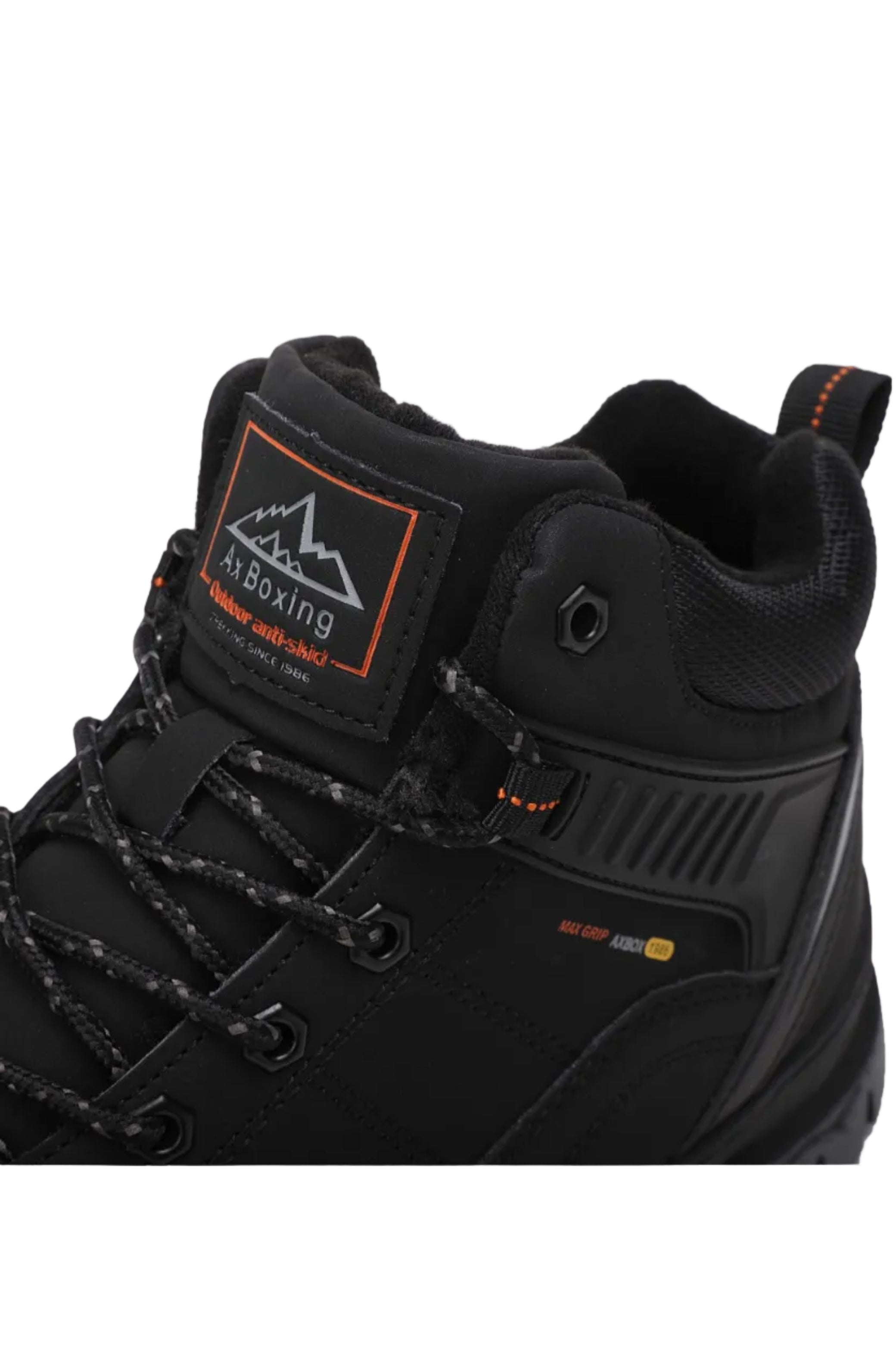 Bocanci imblaniti pentru Barbati, Model Cezar,Piele ecologica Premium, Rezistenti si Confortabili, Talpa cusuta, Antiderapanta, Ax Boxing, Negru