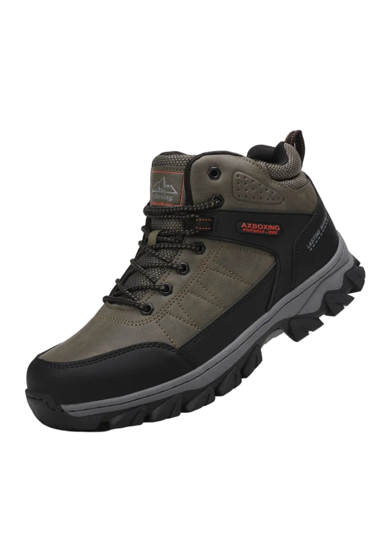 Ghete Casual Sport Bărbați , Model Cristo,Talpă Cusută Antiderapantă, Confortabile și Rezistente,Piele ecologica, Ax Boxing, Khaki