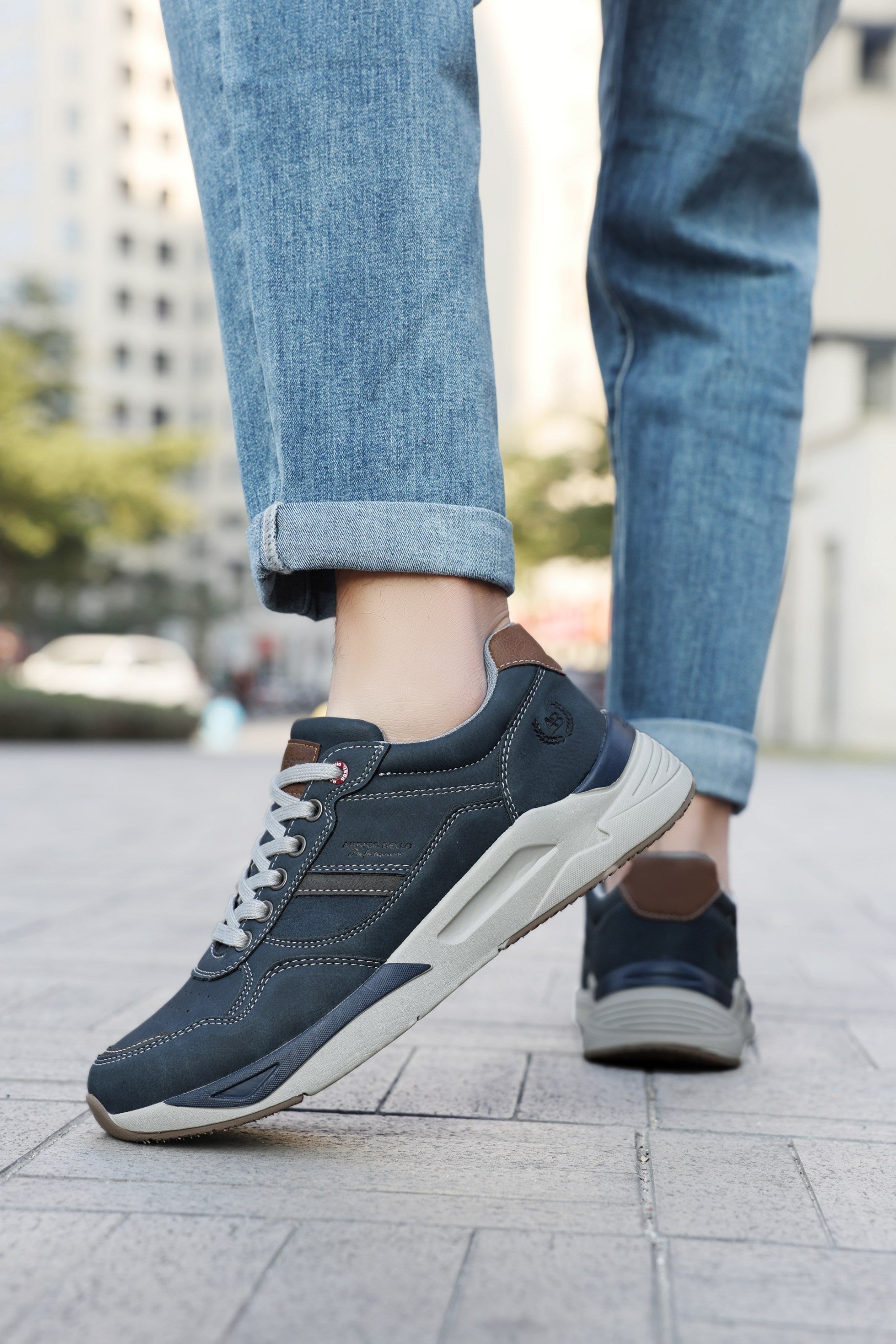 Pantof casual-sport Lucian Barbati, Talpa Usoara de Spuma, Piele ecologica Premium, Confort Sporit, Arrigo Bello