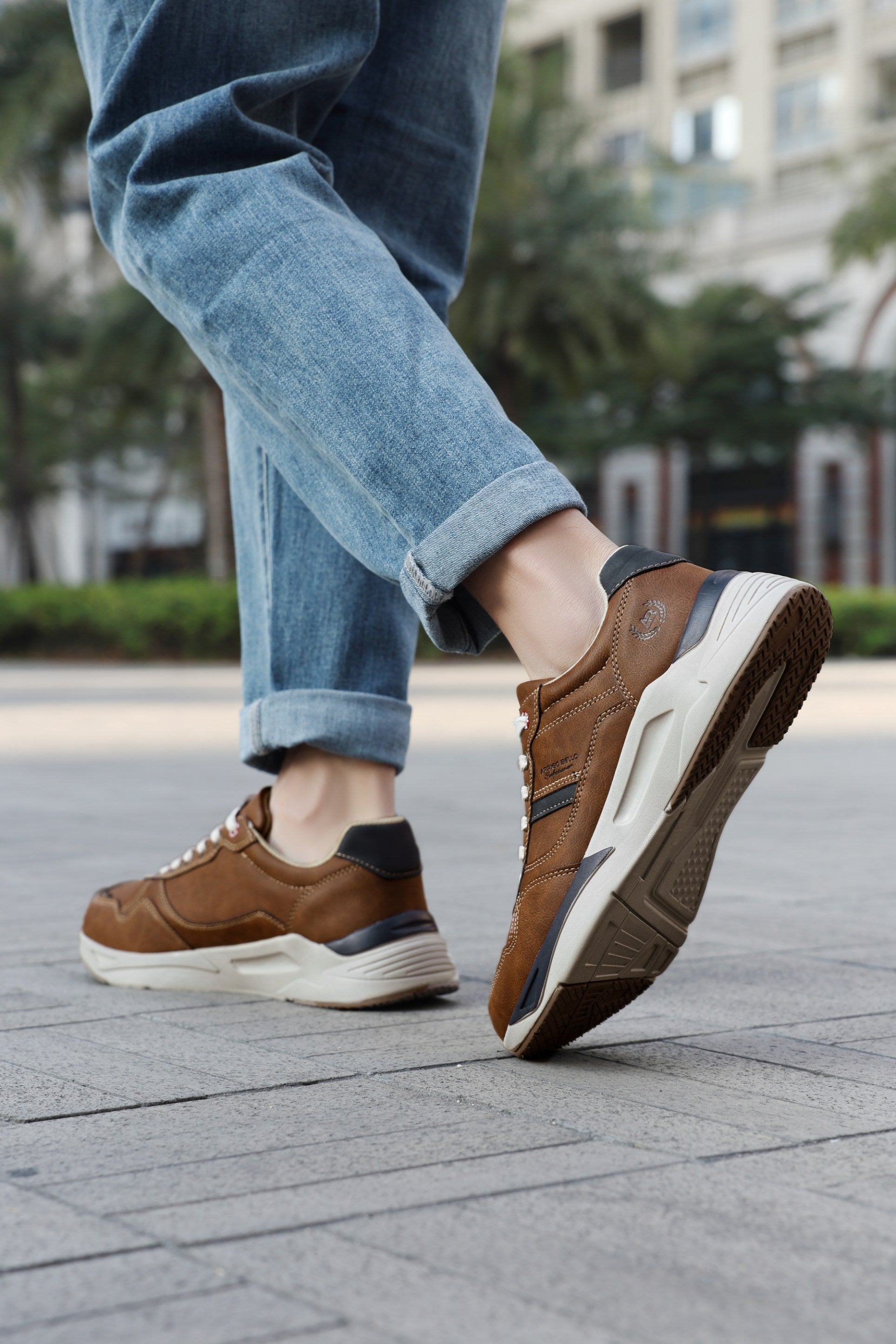 Adidasi casual-sport pentru Barbati, Model Lucian,Talpa Usoara de Spuma, Piele ecologica Premium, Confort Sporit, Arrigo Bello