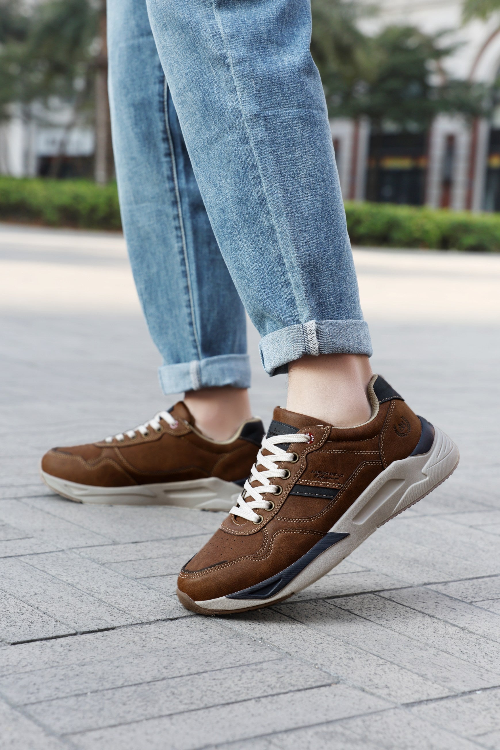 Adidasi casual-sport pentru Barbati, Model Lucian,Talpa Usoara de Spuma, Piele ecologica Premium, Confort Sporit, Arrigo Bello