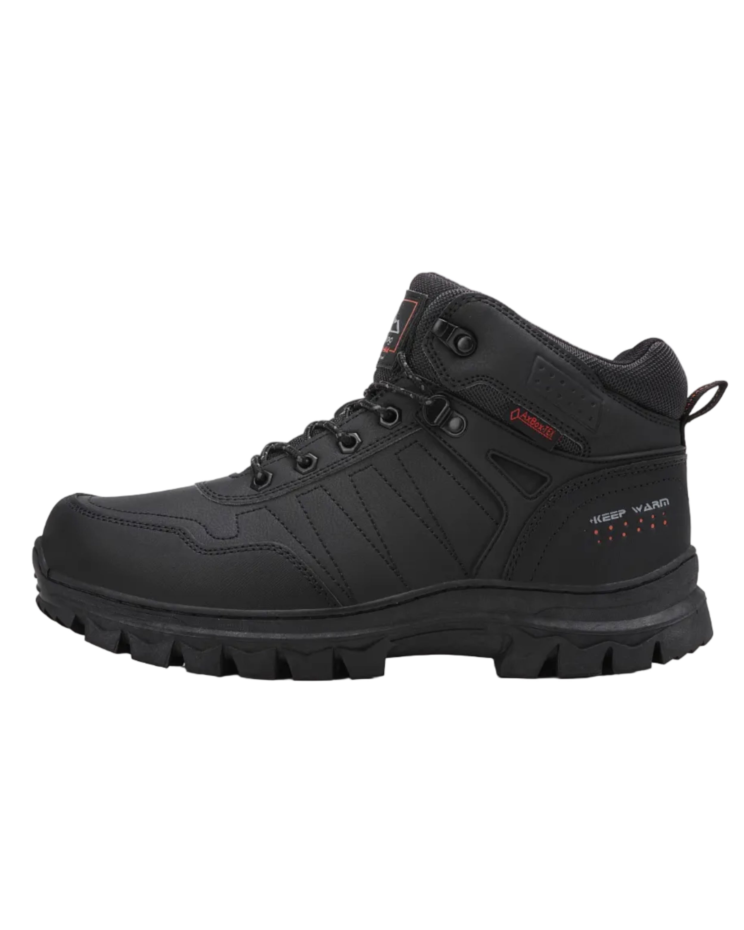 Ghete pentru Barbati, Model Karim, Imblanite, Talpa Antiderapanta-Cusuta, Piele Ecologica, Ax Boxing, Negru