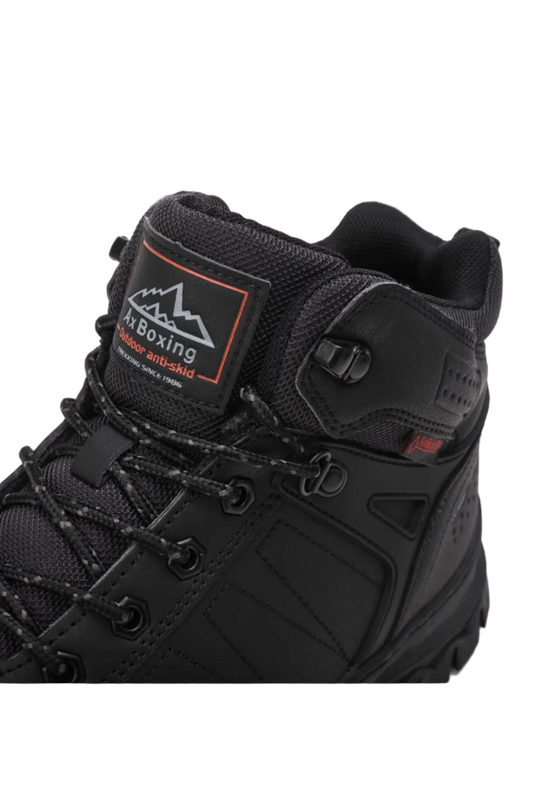 Ghete pentru Barbati, Model Karim, Imblanite, Talpa Antiderapanta-Cusuta, Piele Ecologica, Ax Boxing, Negru