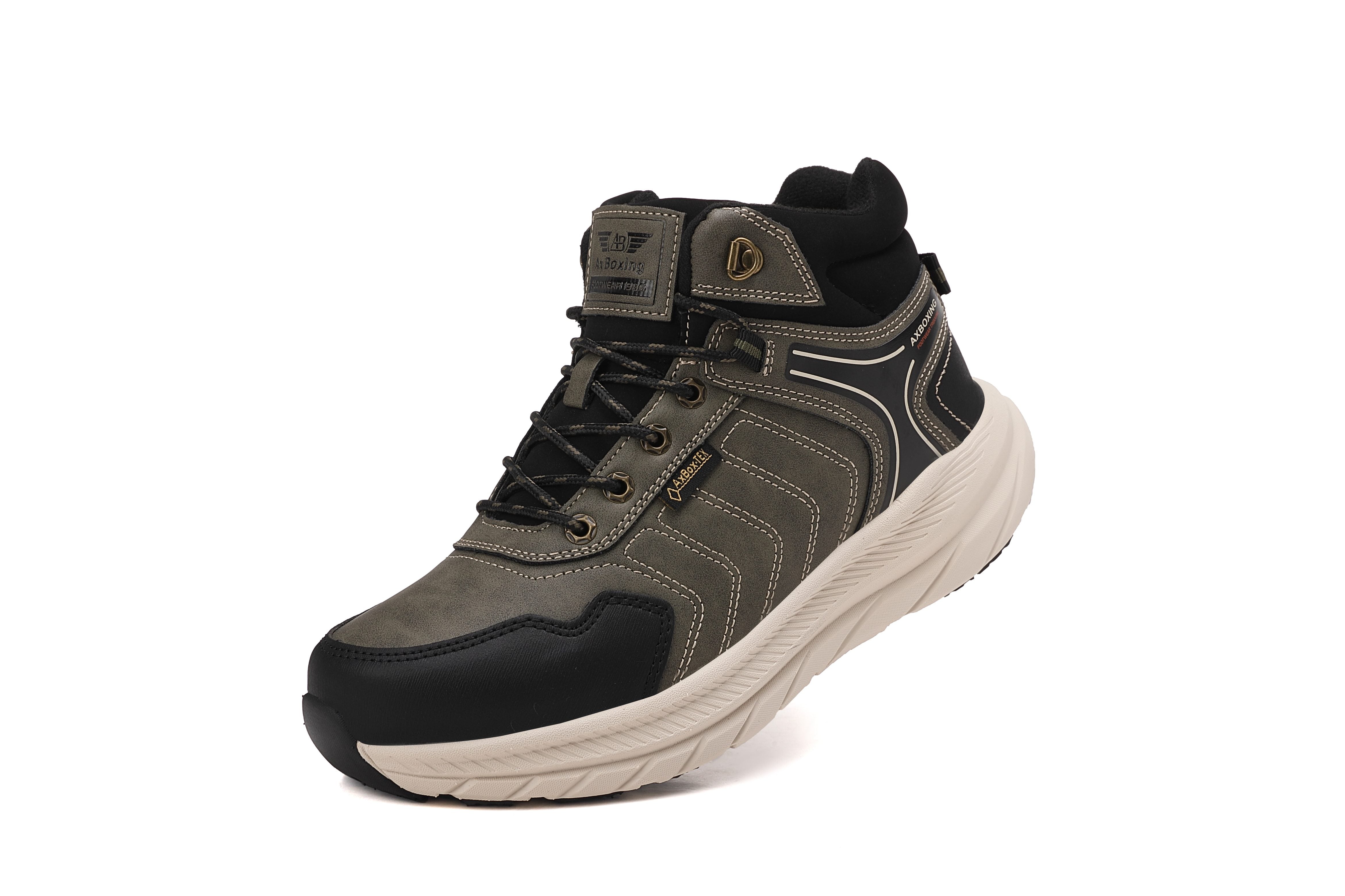 Ghete sport Axel pentru Baieti, Piele Ecologica, Talpa inalta de Spuma, Imblanite,Usoare si Confortabile, Ax Boxing