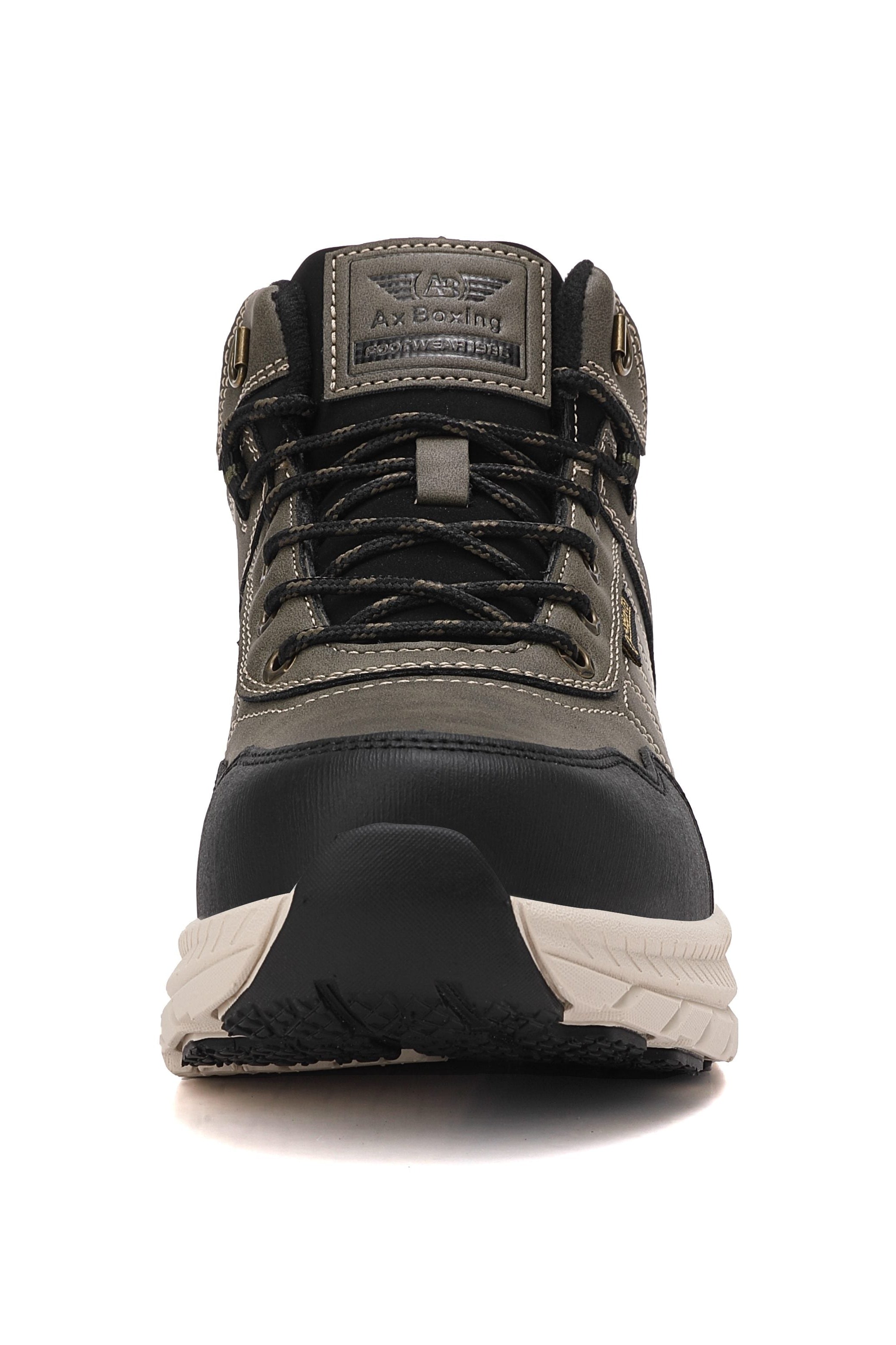 Ghete sport pentru Barbati, Model Fabian, Piele Ecologica, Talpa inalta de Spuma, Imblanite, Usoare si Confortabile, Ax Boxing, Khaki