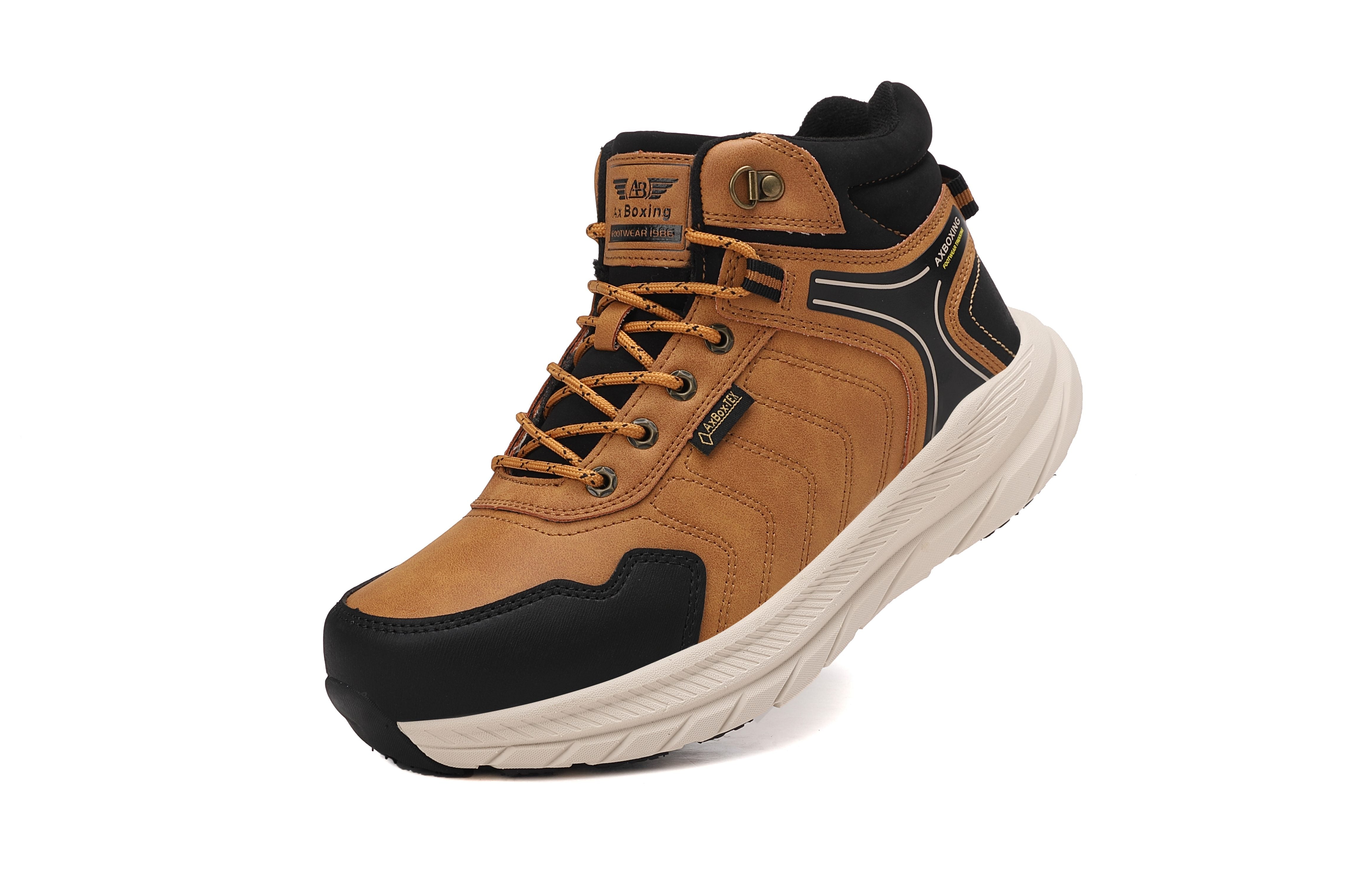 Ghete sport Axel pentru Baieti, Piele Ecologica, Talpa inalta de Spuma, Imblanite,Usoare si Confortabile, Ax Boxing