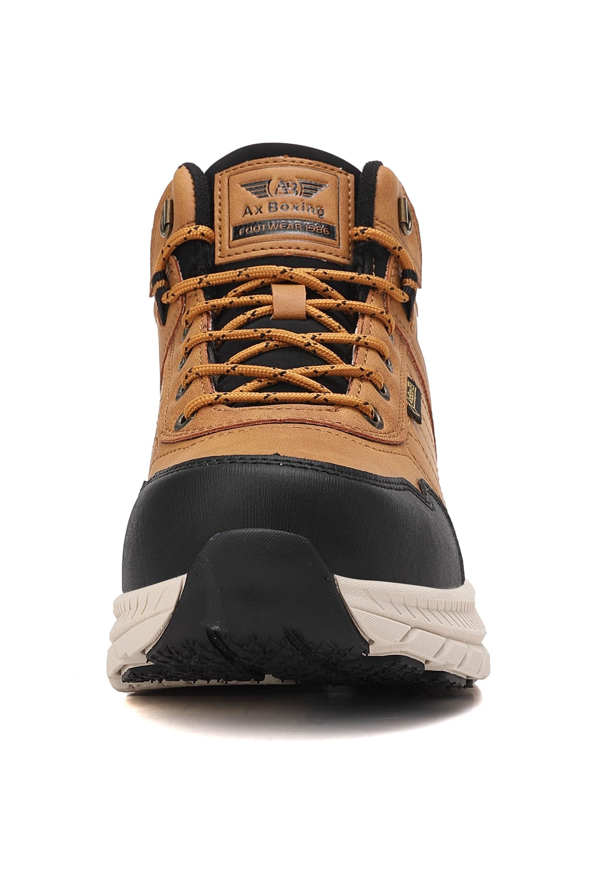 Ghete sport pentru Baieti, Model Axel, Piele Ecologica, Talpa inalta de Spuma, Imblanite,Usoare si Confortabile, Ax Boxing, Camel