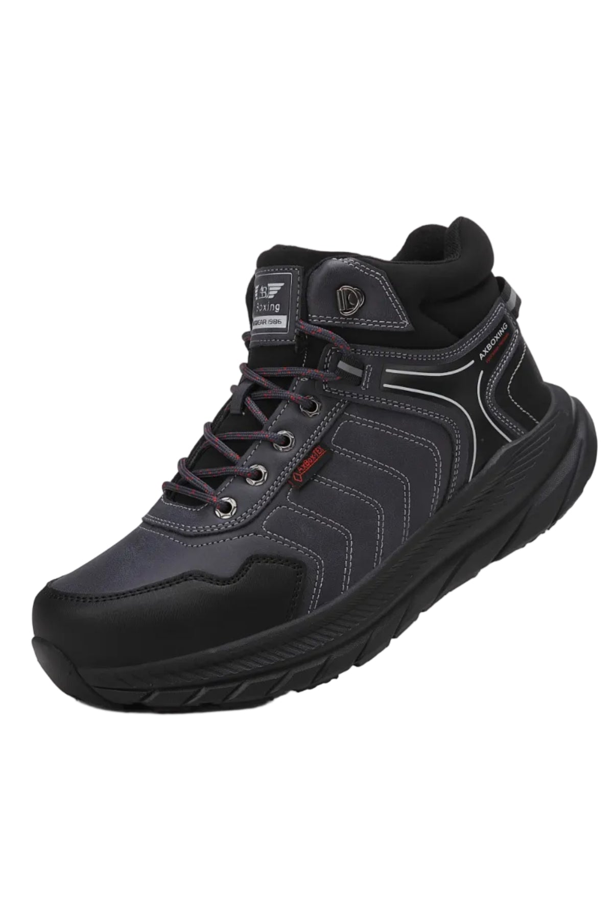 Ghete sport pentru Baieti, Model Axel, Piele Ecologica, Talpa inalta de Spuma, Imblanite,Usoare si Confortabile, Ax Boxing, Bleumarin