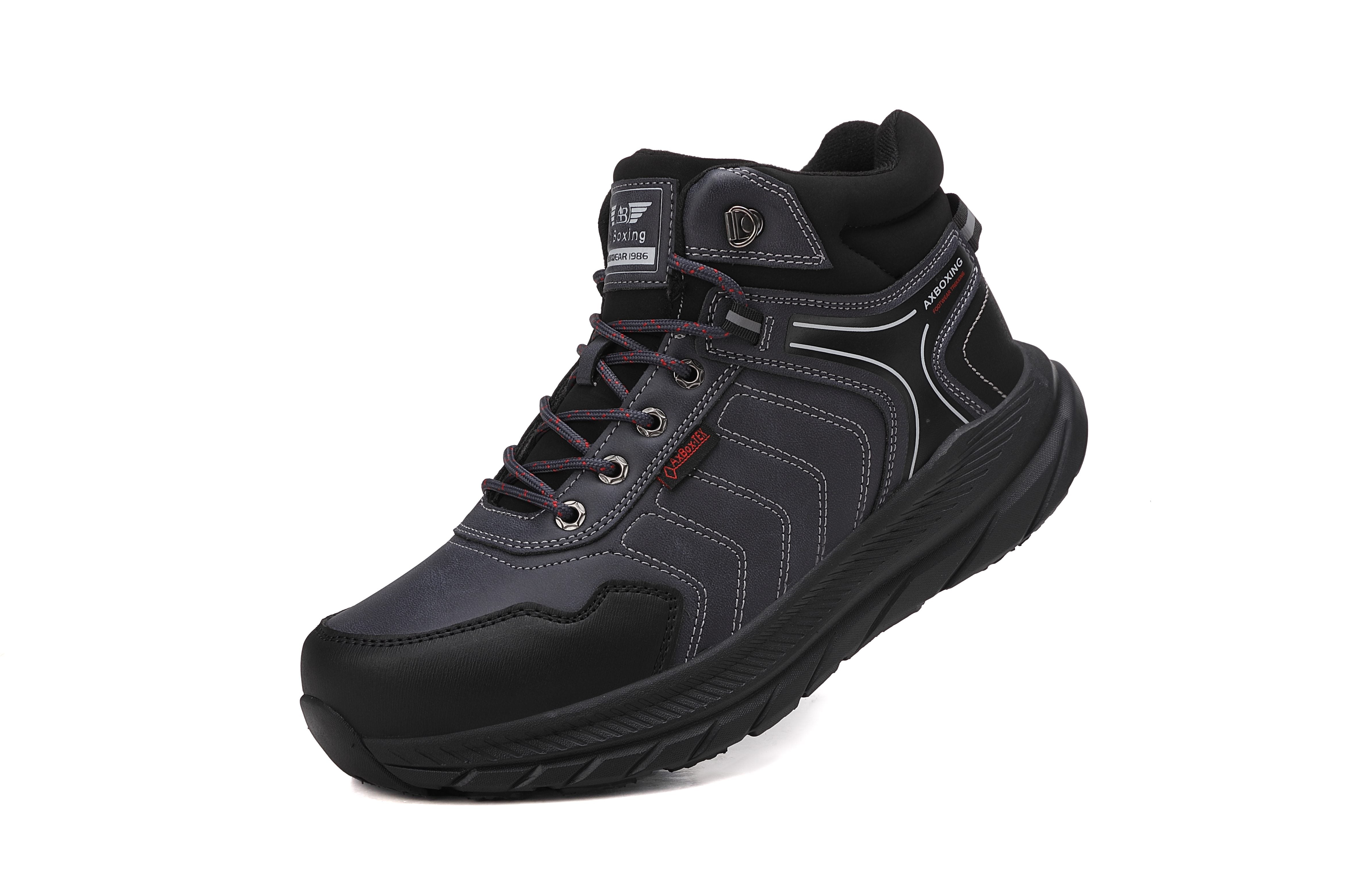 Ghete sport Axel pentru Baieti, Piele Ecologica, Talpa inalta de Spuma, Imblanite,Usoare si Confortabile, Ax Boxing