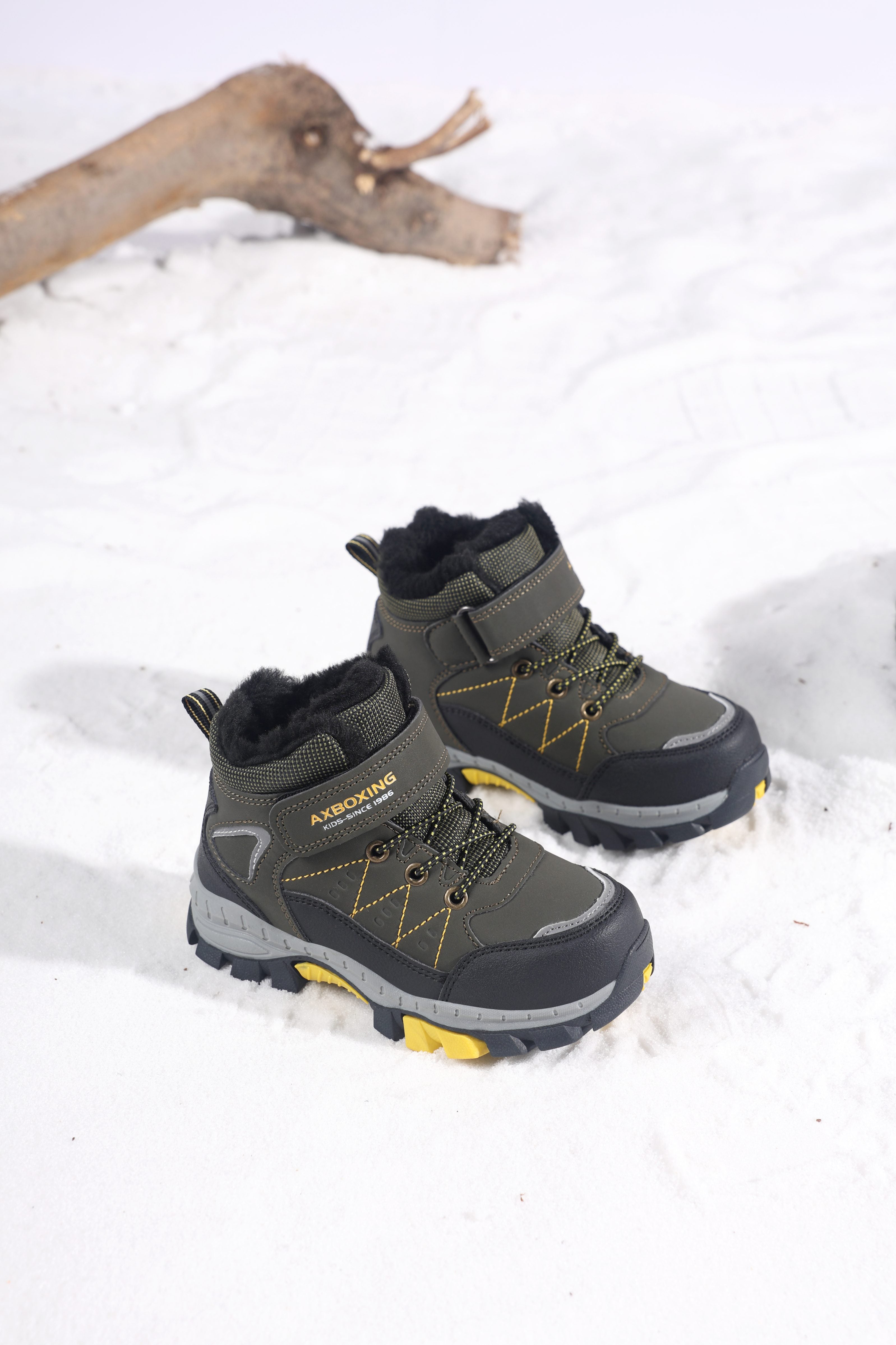 Bocanci imblaniti Rasen pentru Baieti, Piele Ecologica, SIret elastic si Arici, Talpa Antiderapanta, Ax Boxing