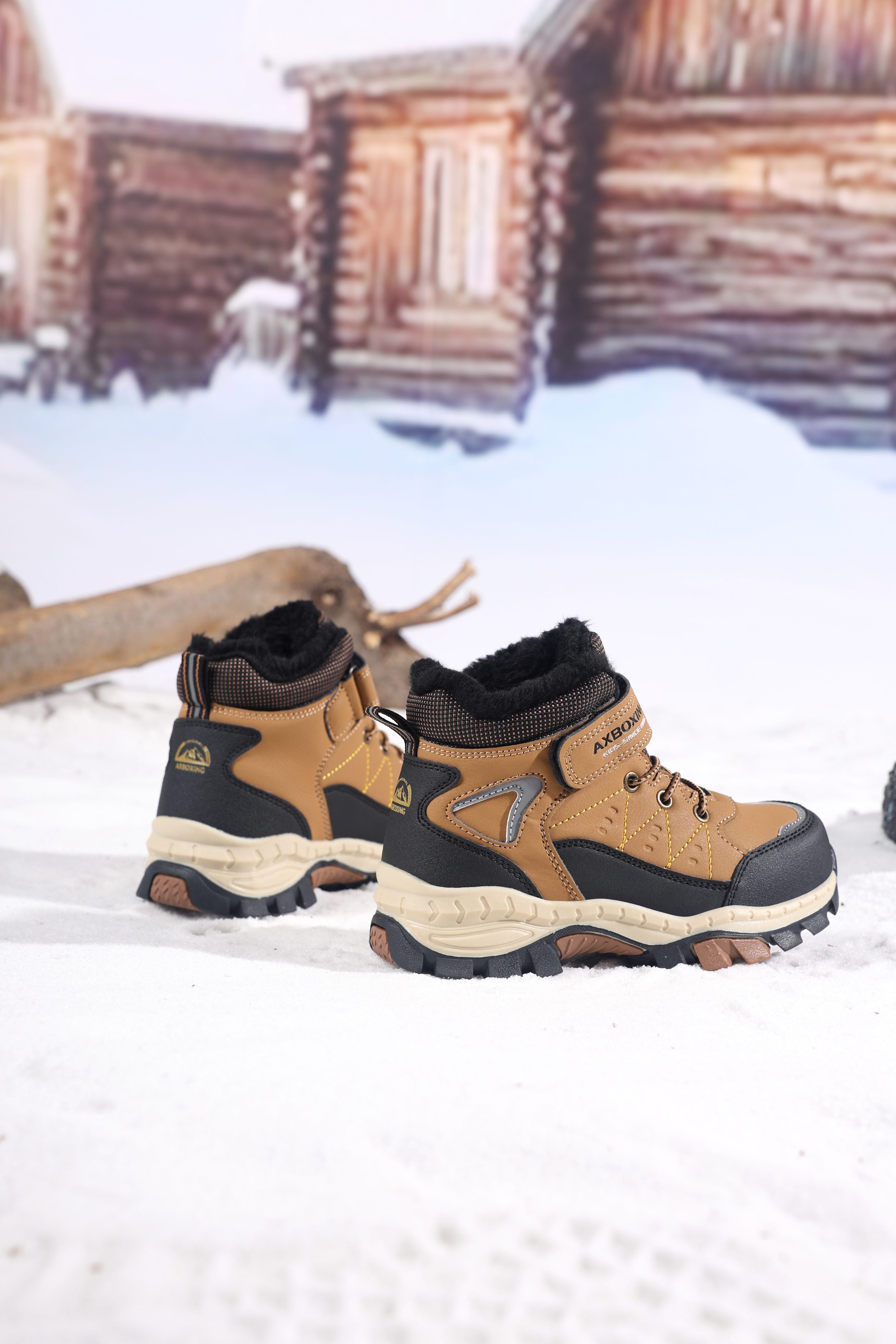 Bocanci imblaniti Rasen pentru Baieti, Piele Ecologica, SIret elastic si Arici, Talpa Antiderapanta, Ax Boxing