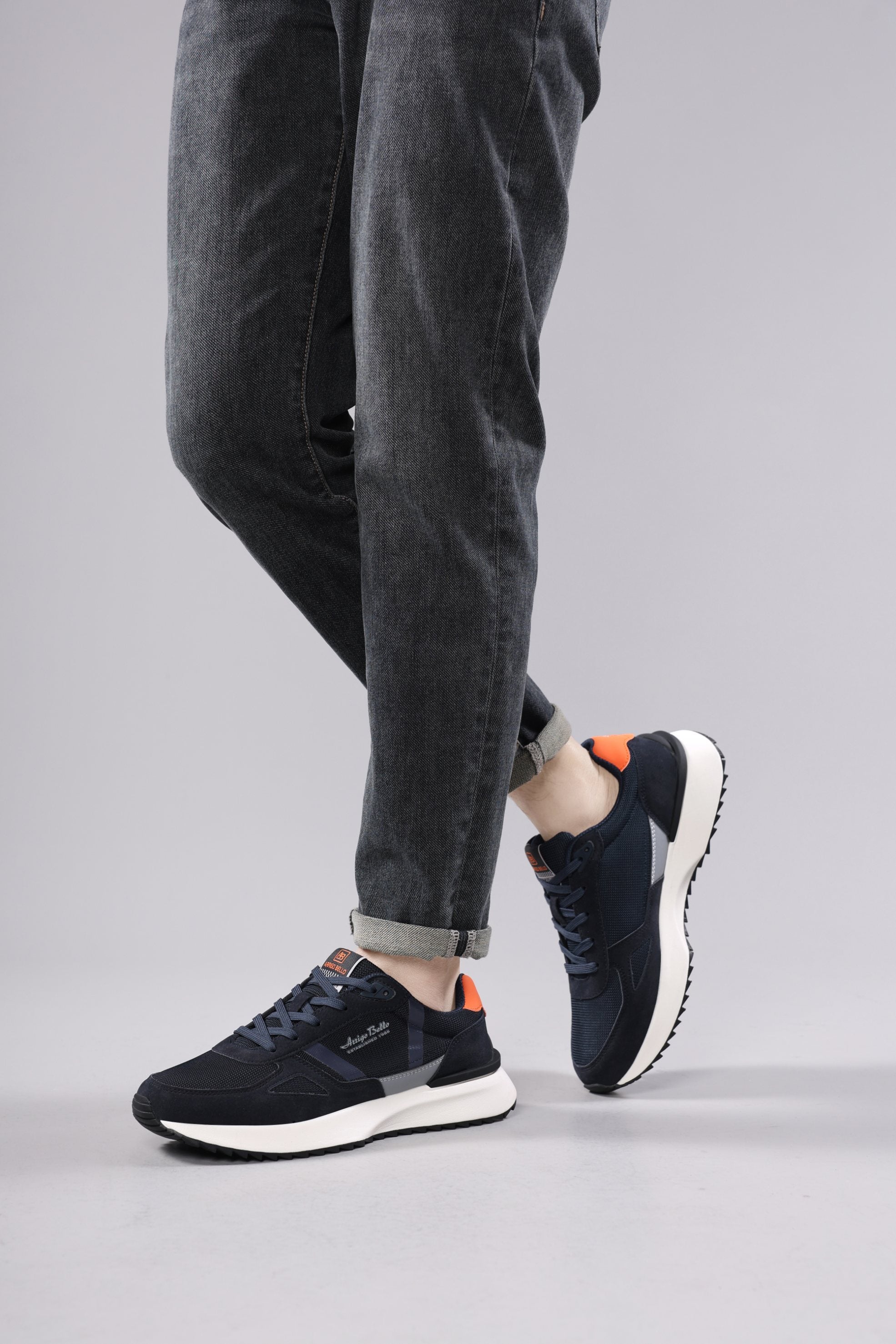 Pantofi casual pentru Barbati, Model Ziv, Realizati din Panza cu insertii piele ecologica, Talpa usoara, Arrigo Bello,Gri