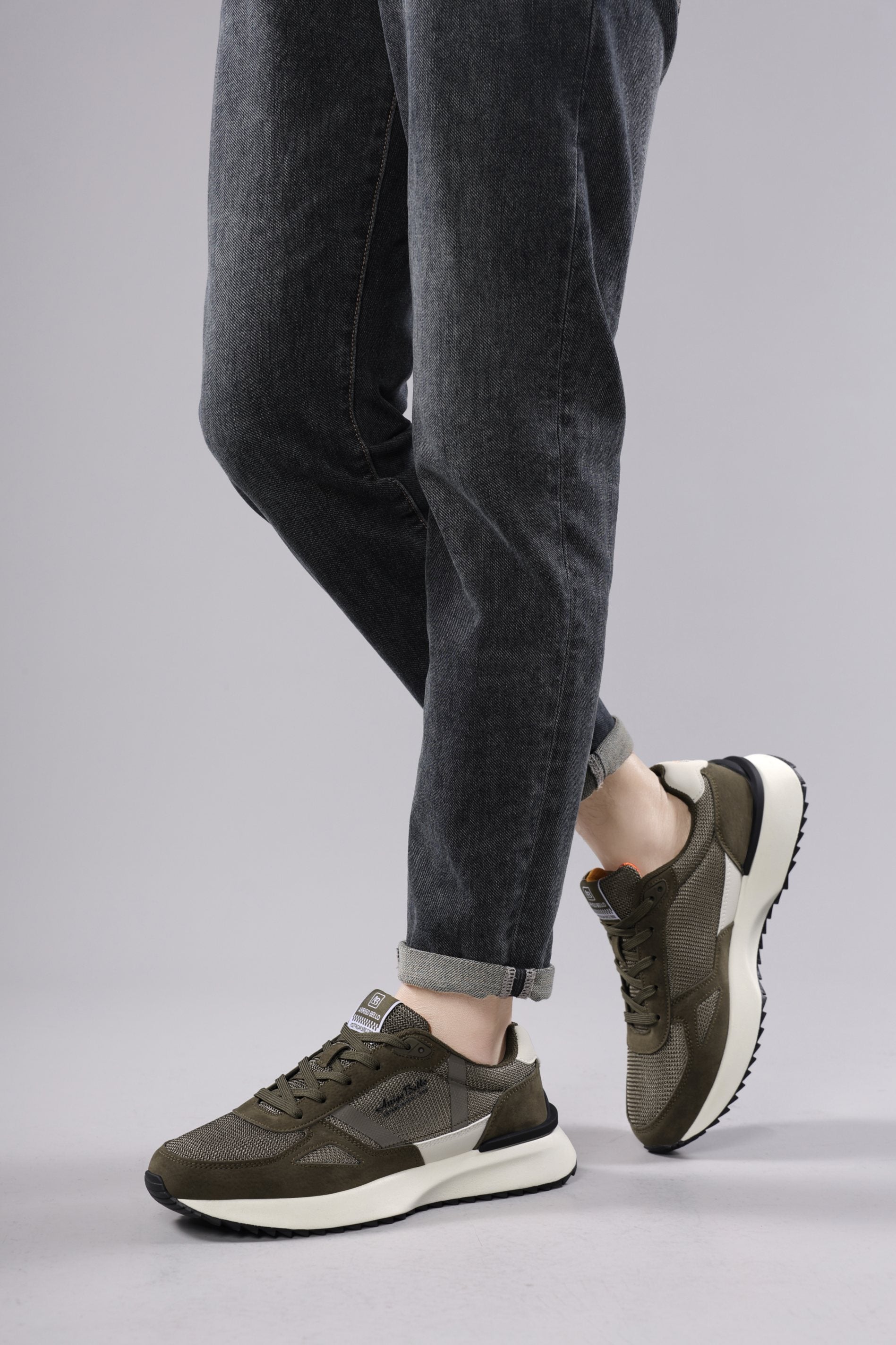 Pantofi casual pentru Barbati, Model Ziv, Realizati din Panza cu insertii piele ecologica, Talpa usoara, Arrigo Bello,Gri