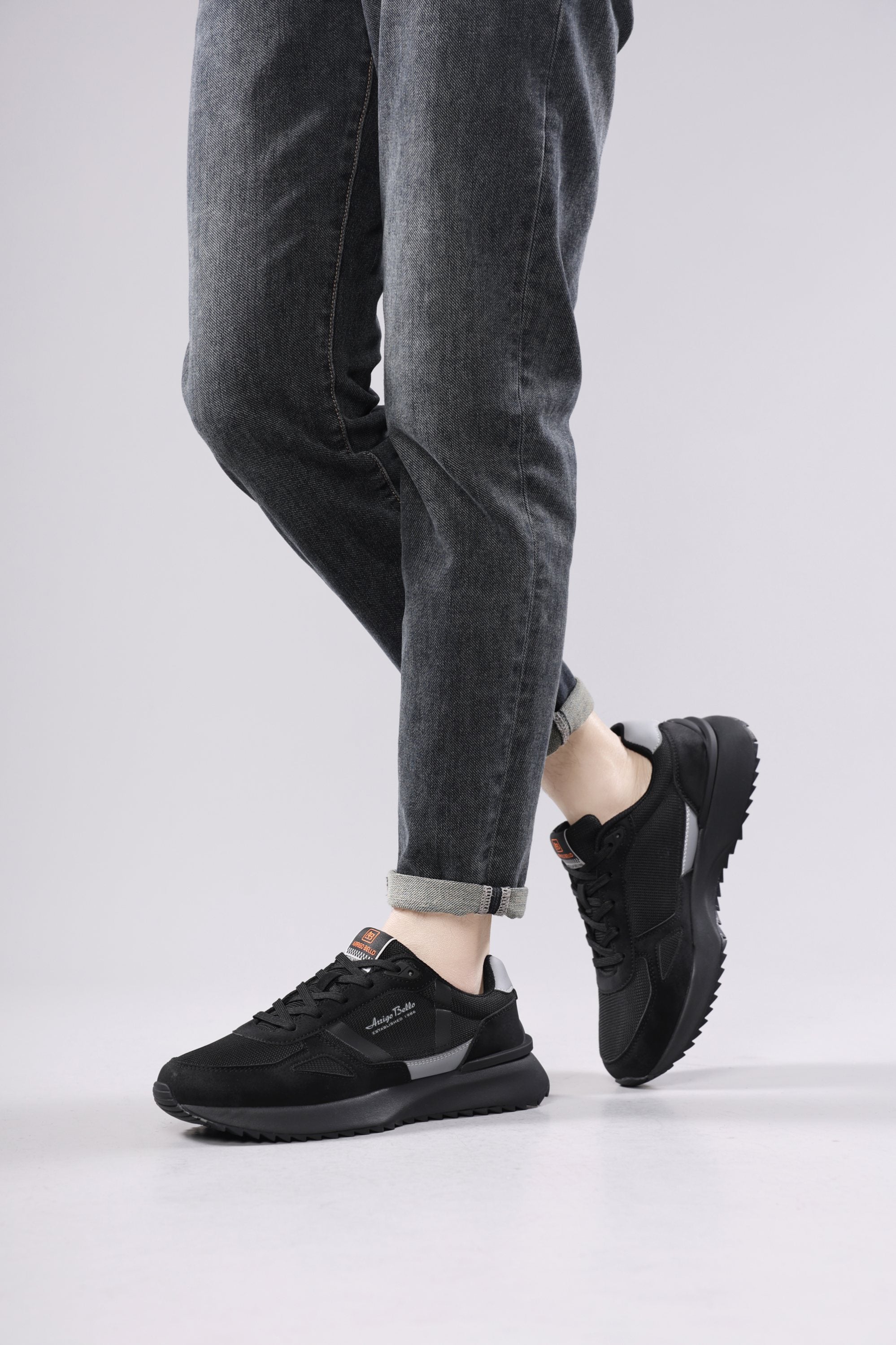 Pantofi casual pentru Barbati, Model Ziv, Realizati din Panza cu insertii piele ecologica, Talpa usoara, Arrigo Bello,Gri