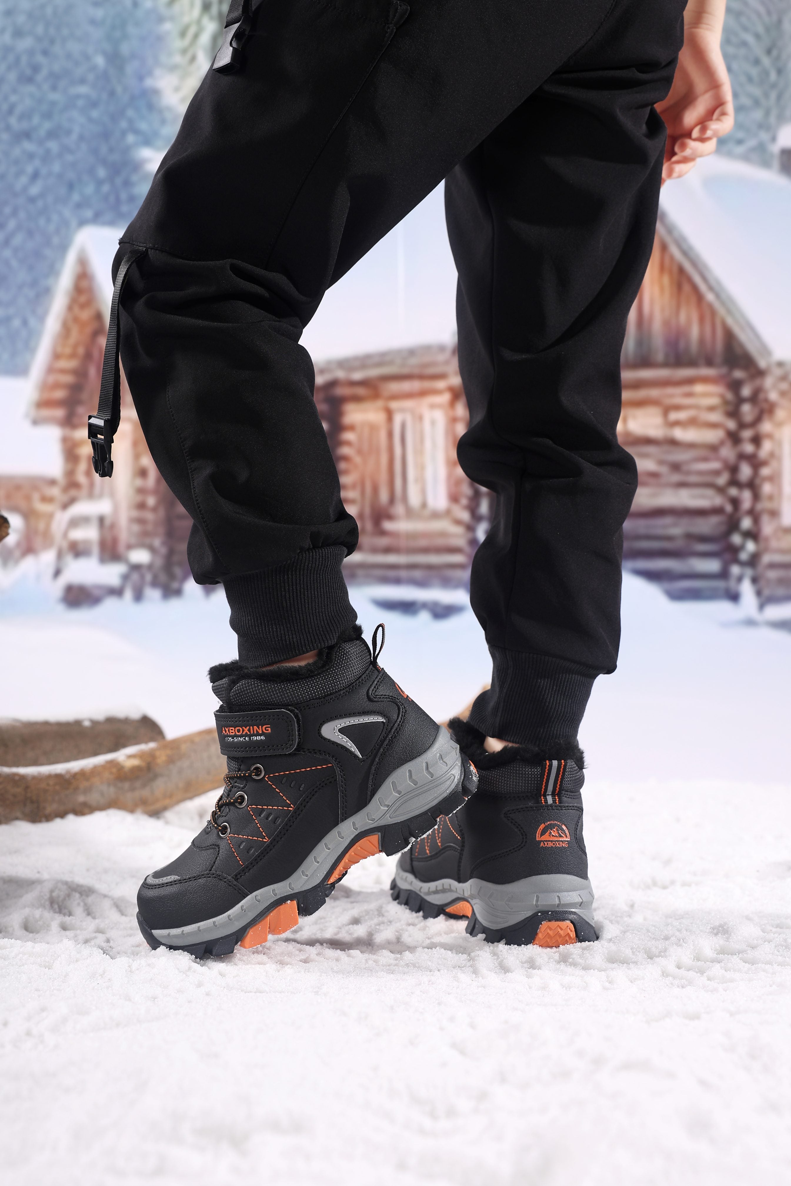 Bocanci imblaniti Rasen pentru Baieti, Piele Ecologica, SIret elastic si Arici, Talpa Antiderapanta, Ax Boxing