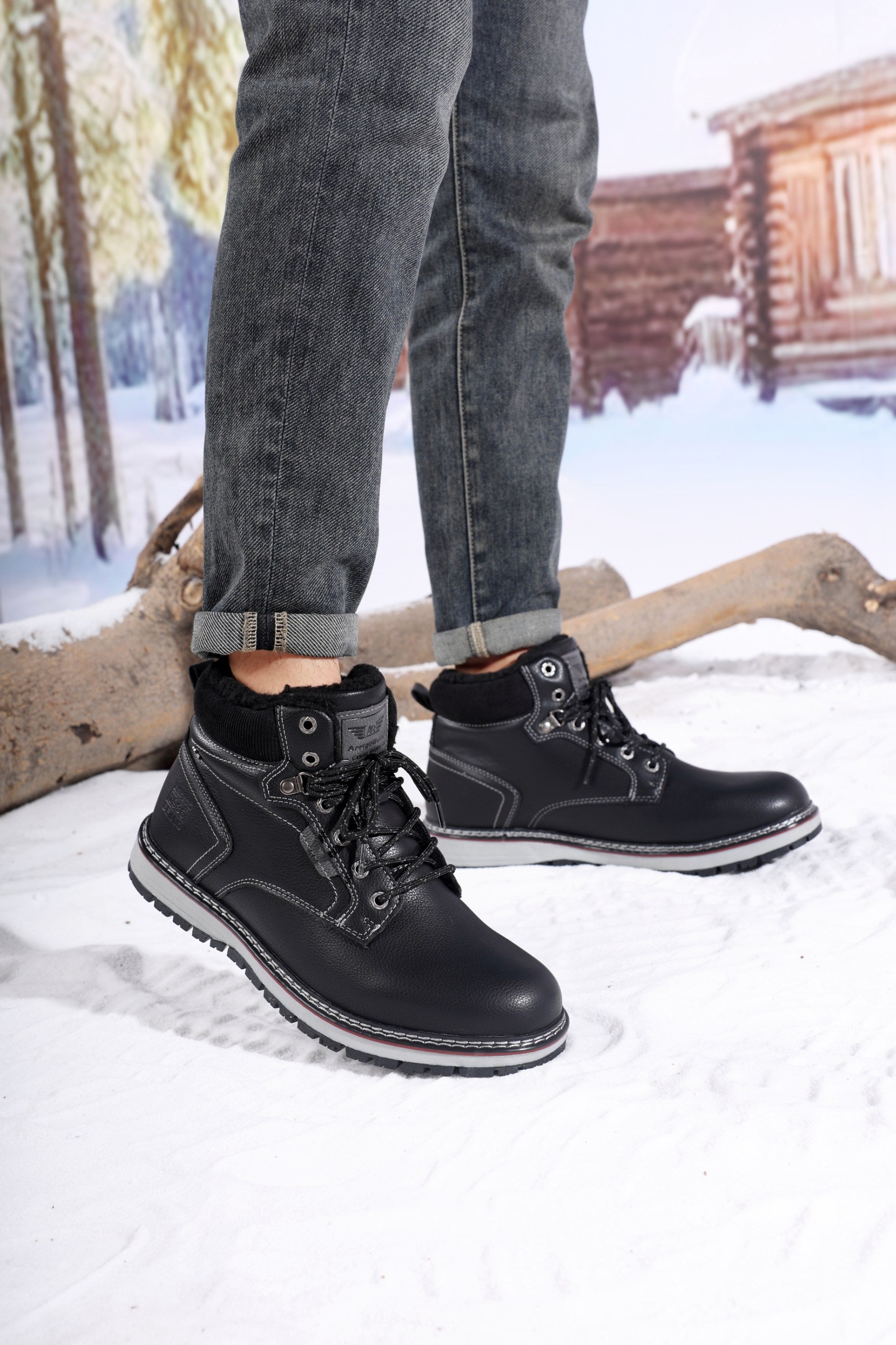 Ghete Stefan casual-elegante pentru Barbati, Imblanite, Piele ecologica Premium,Talpa Cusuta si Antiderapanta, Arrigo Bello