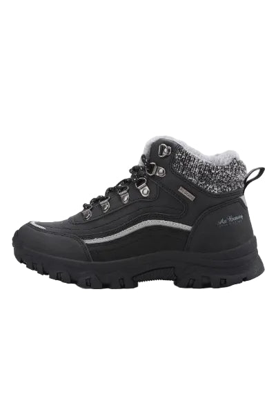 Ghete Imblanite pentru Femei si Copii, Model Amyri, Piele Ecologica, Talpa Antiderapanta cu striatii, Confortabile si Calduroase, Ax Boxing, Negru