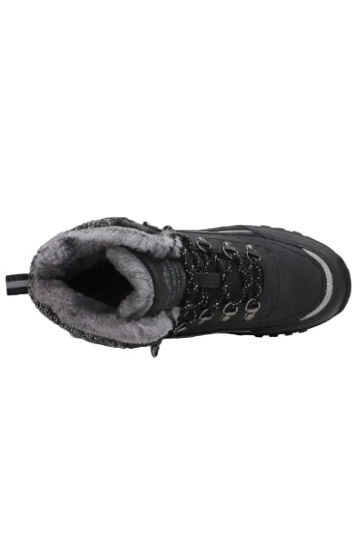 Ghete Imblanite pentru Femei si Copii, Model Amyri, Piele Ecologica, Talpa Antiderapanta cu striatii, Confortabile si Calduroase, Ax Boxing, Negru