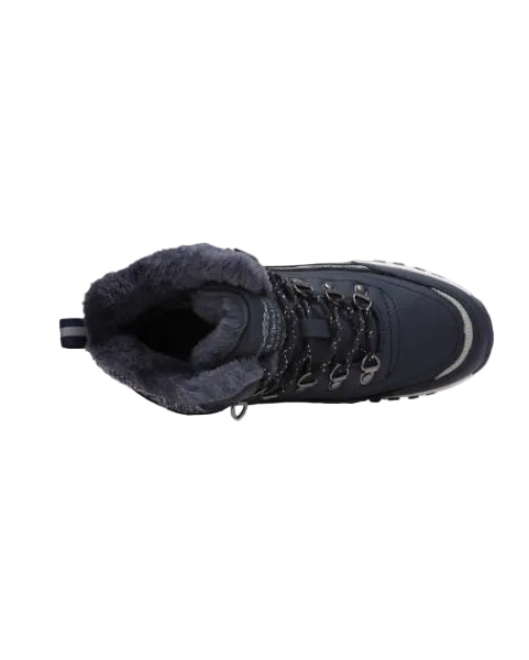 Ghete Imblanite pentru Femei si Copii, Model Amyri, Piele Ecologica, Talpa Antiderapanta cu striatii, Confortabile si Calduroase, Ax Boxing, Bleumarin