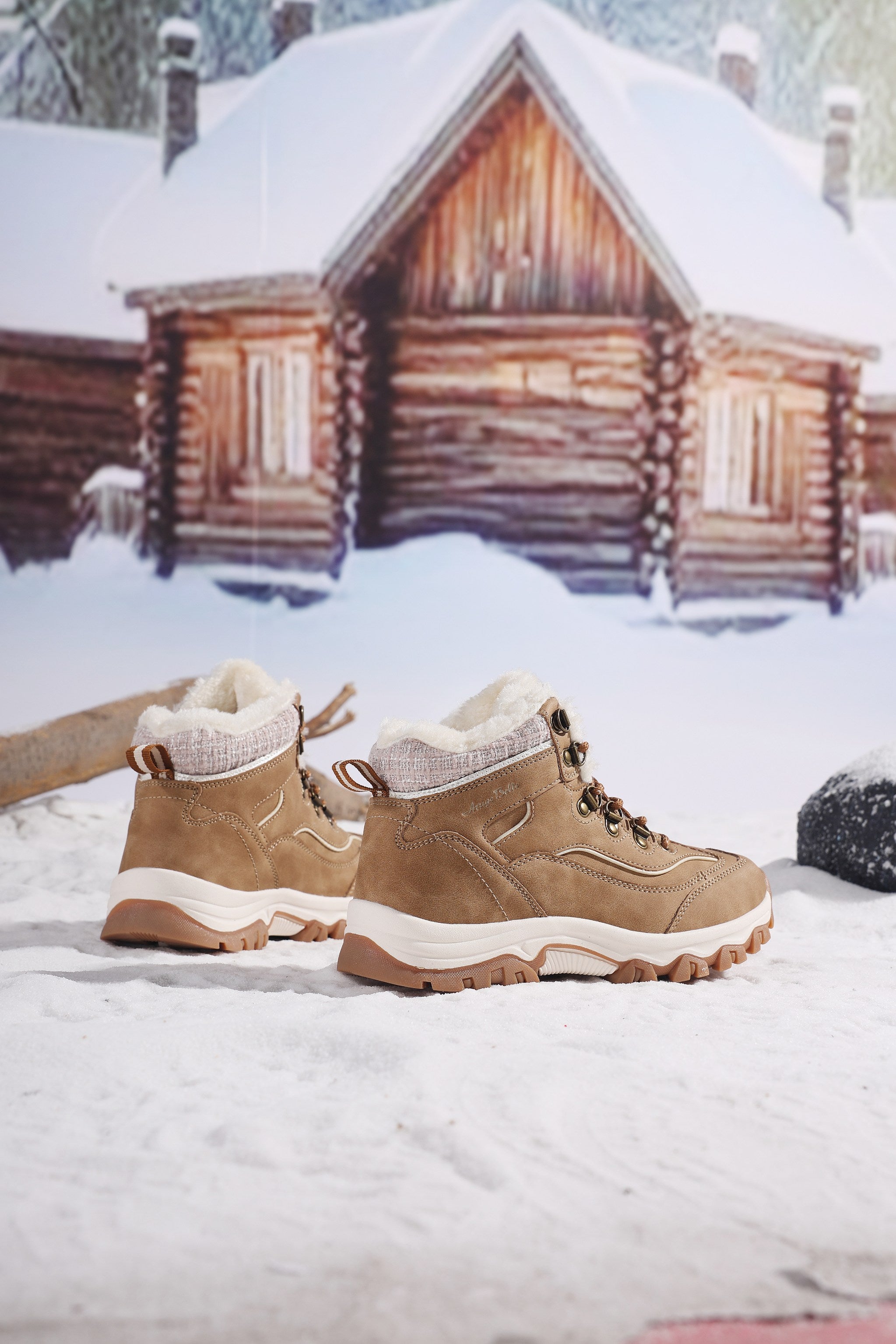 Ghete Oni pentru Dama, Imblanite, Piele ecologica, Talpa Antiderapanta, Confortabile si calduroase,Ax Boxing