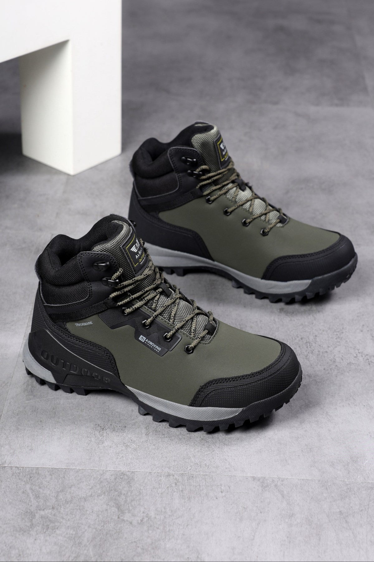 Ghete Imblanite Unisex, Model Ralo, Piele ecologica premium, Talpa Antiderapanta, Model Outdoor Confortabil, Ax Boxing, Khaki