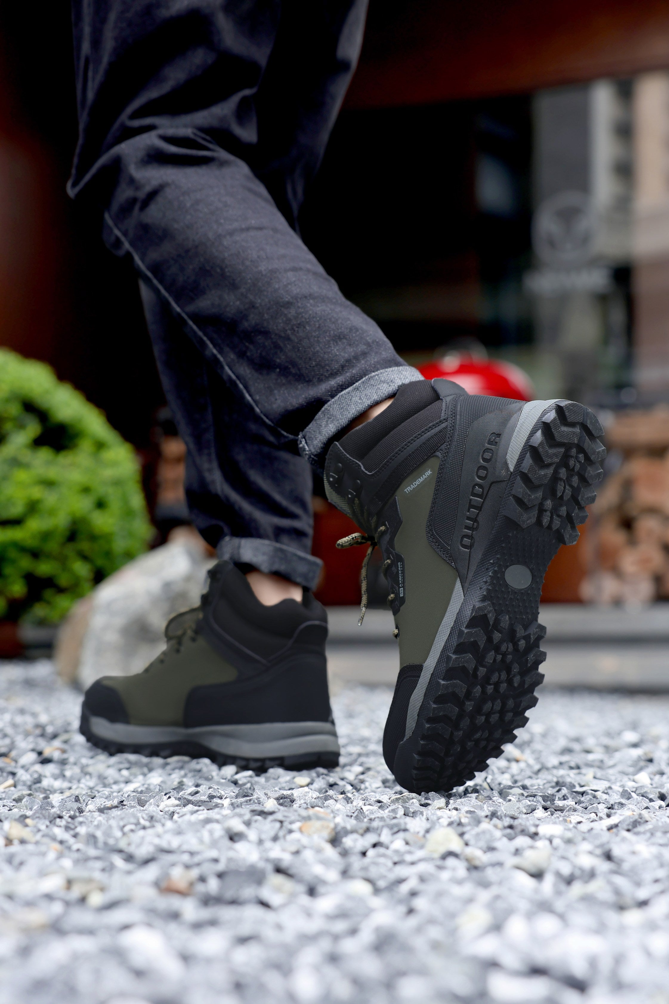 Ghete Bruno bărbați îmblănite outdoor din piele ecologică cu șiret și talpă antiderapantă, Ax Boxing