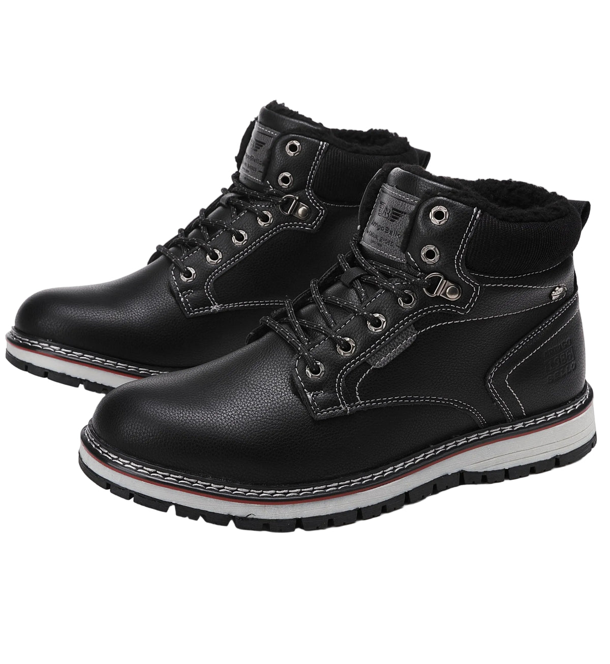 Ghete casual-elegante pentru Barbati, Model Stefan,Imblanite, Piele ecologica Premium,Talpa Cusuta si Antiderapanta, Arrigo Bello, Negru