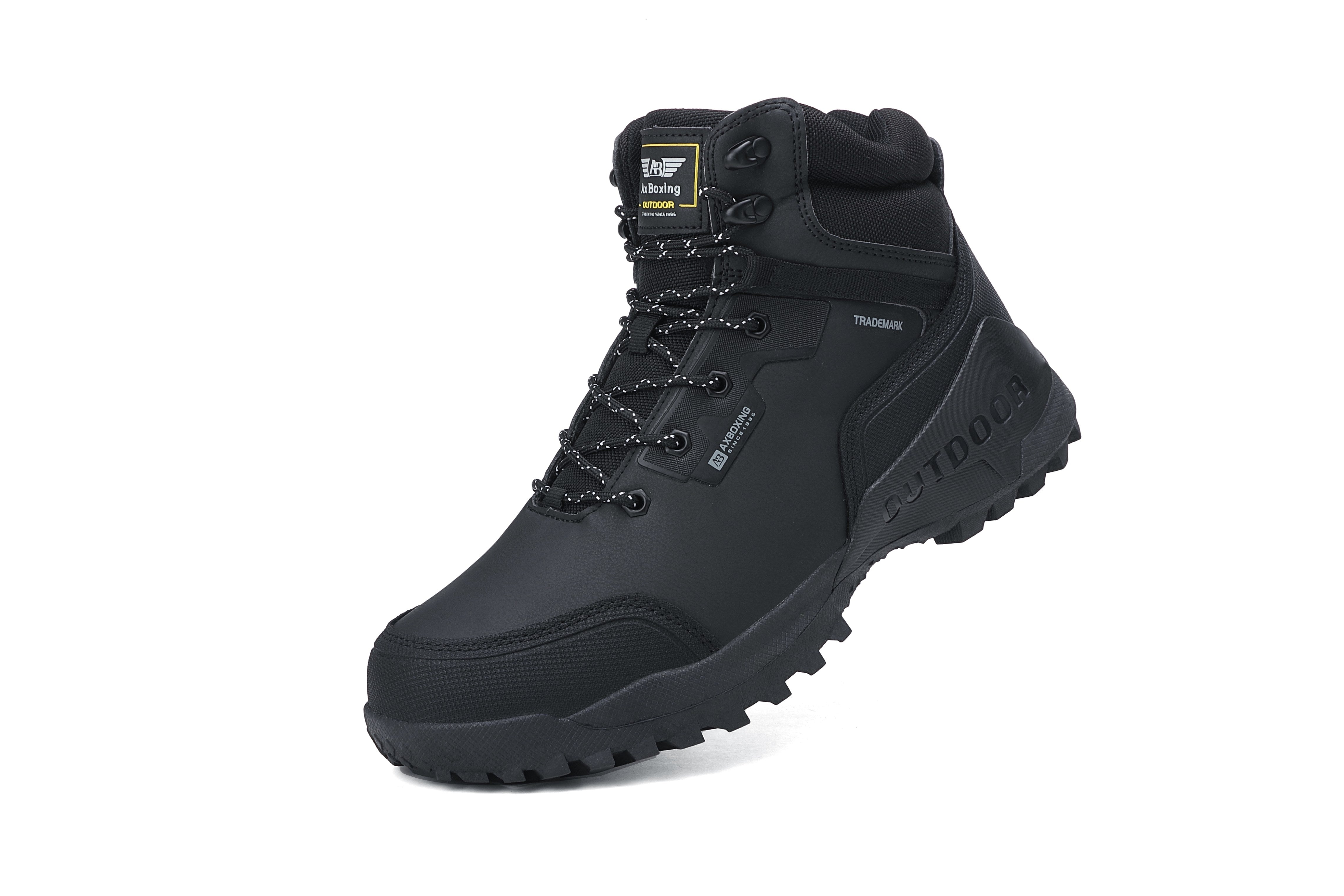 Ghete Bruno bărbați îmblănite outdoor din piele ecologică cu șiret și talpă antiderapantă, Ax Boxing