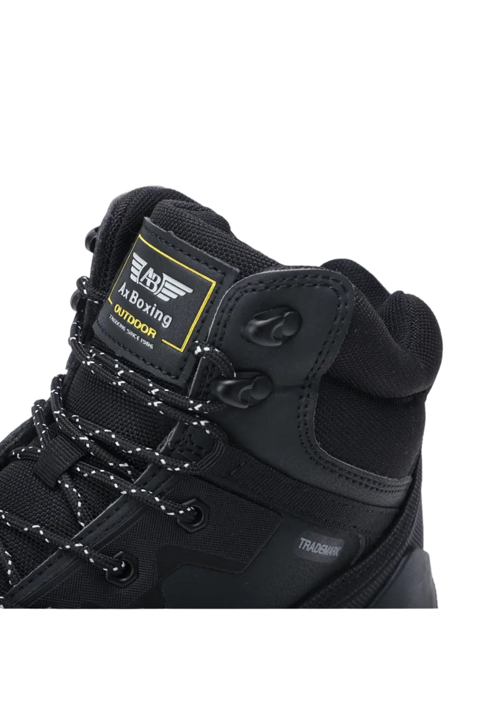 Ghete Imblănite pentru Barbati, Model Bruno, Outdoor, Piele ecologică, Siret, Talpă antiderapantă, Ax Boxing, Negru
