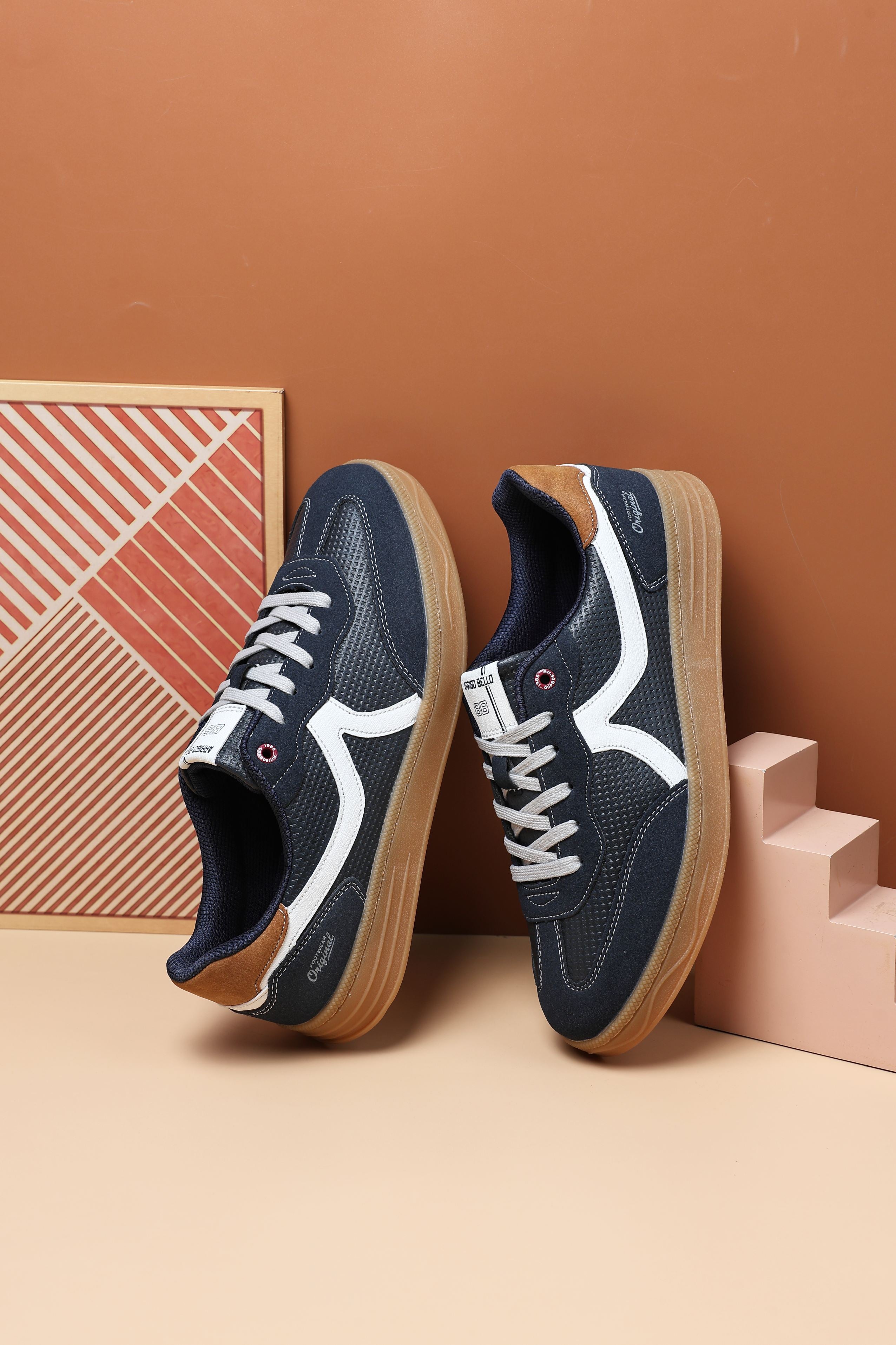 Pantofi casual Barbati, Model Odin, Talpa cusuta, Piele ecologica, Tip tenesi, Arrigo Bello