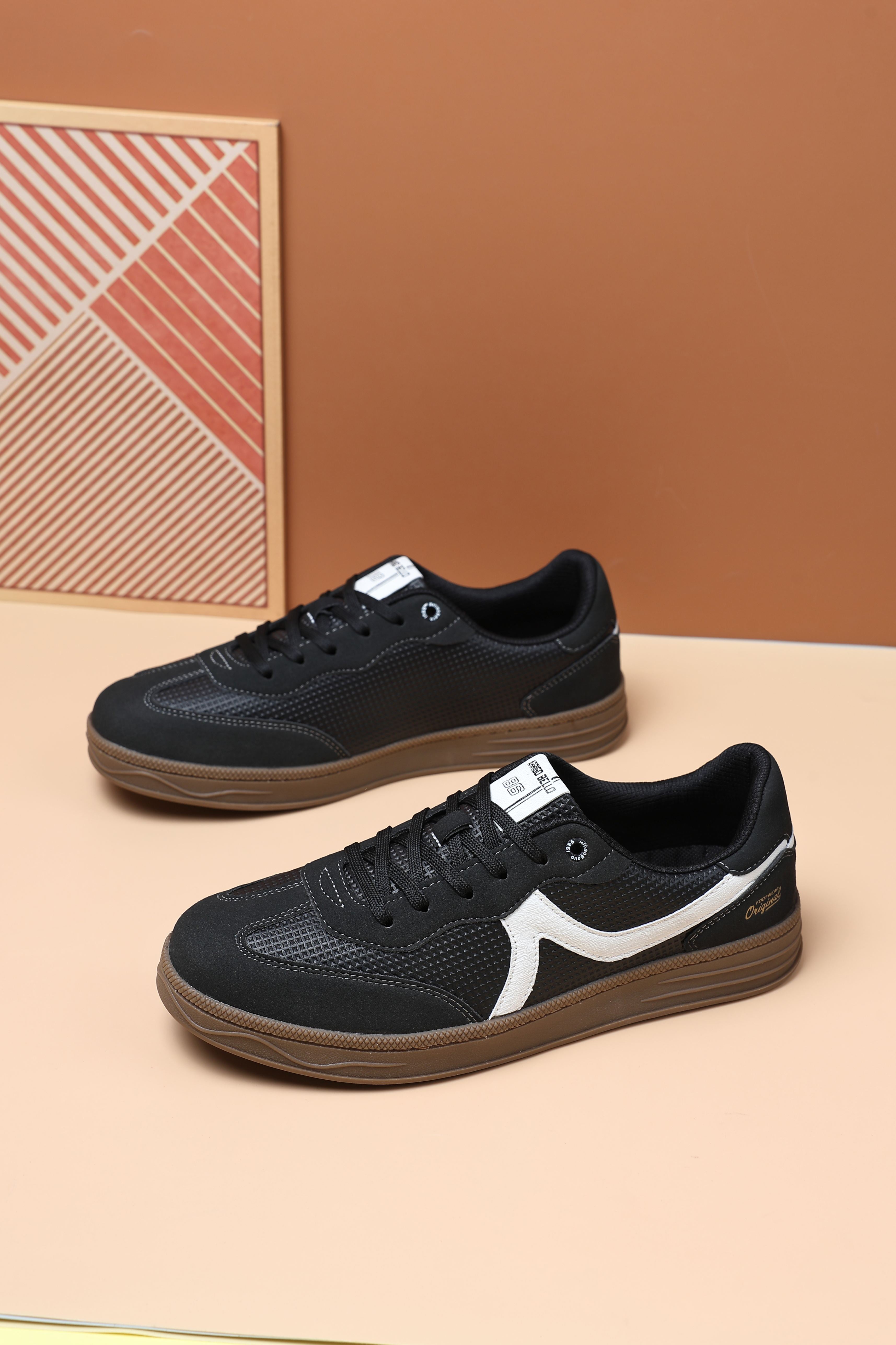 Adidasi casual Barbati, Model Odin, Talpa cusuta, Piele ecologica, Tip tenesi, Arrigo Bello, Negru