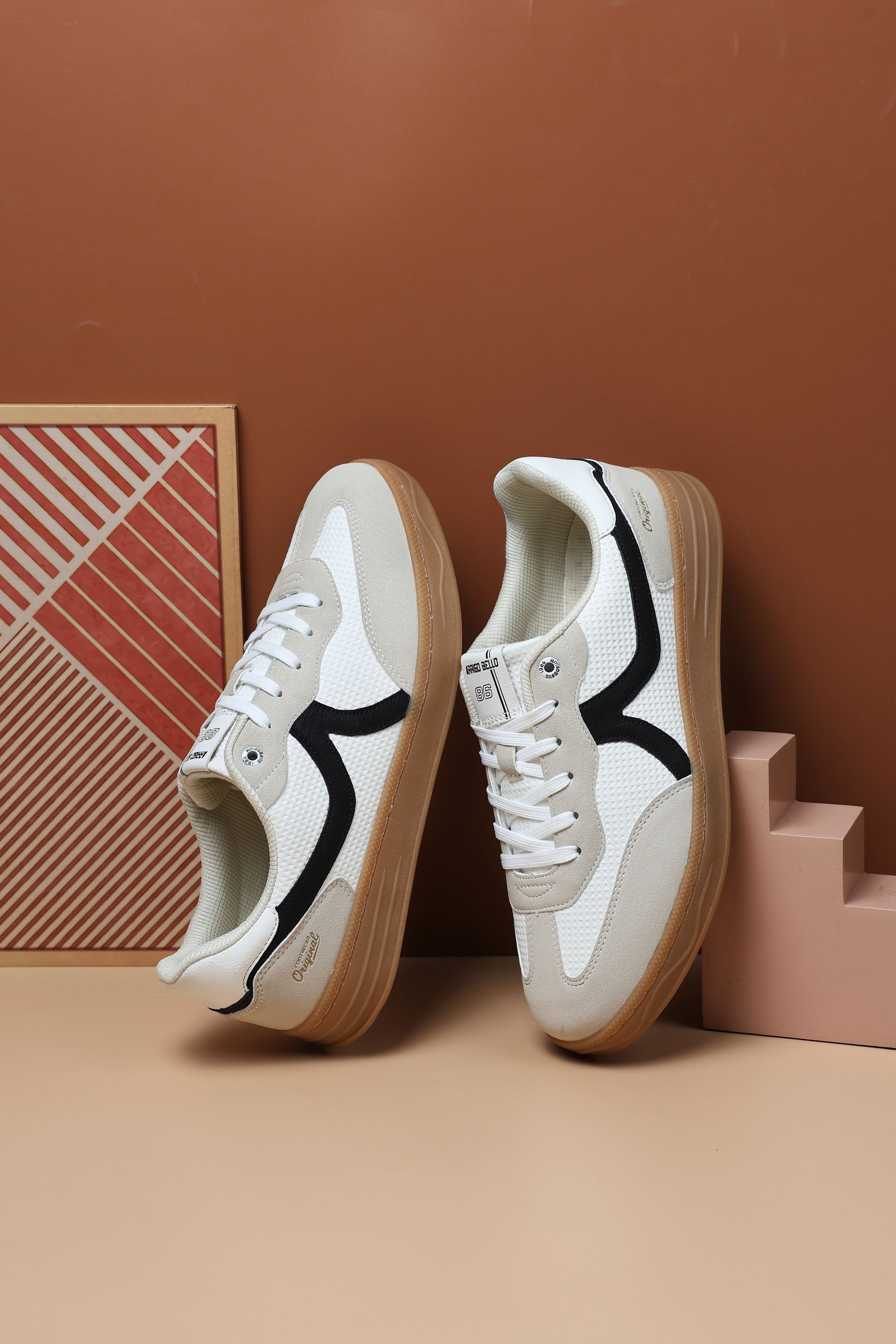 Pantofi casual Barbati, Model Odin, Talpa cusuta, Piele ecologica, Tip tenesi, Arrigo Bello