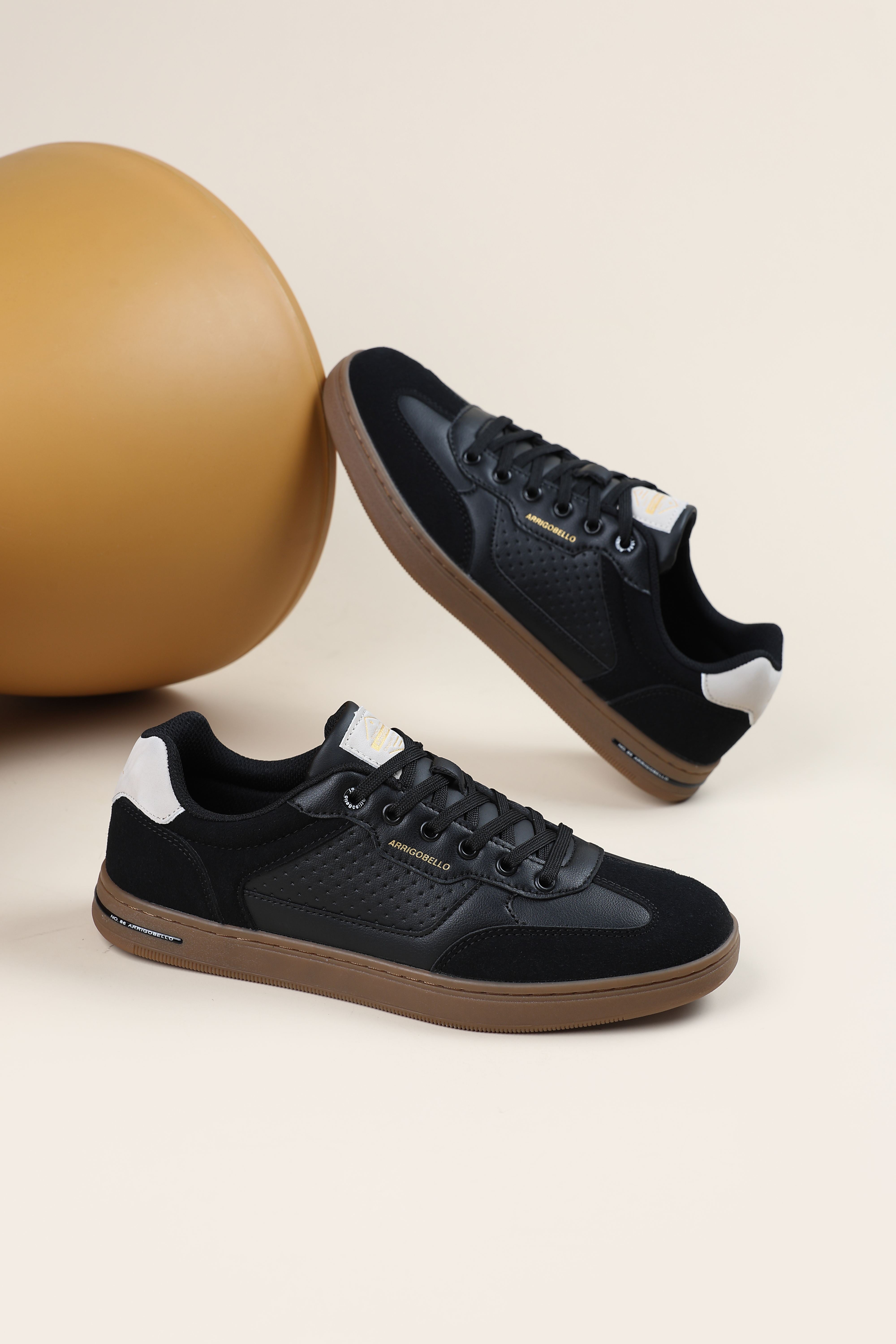 Adidasi casual pentru Barbati, Model Lucis, Talpa cusuta, Piele ecologica, Tip tenesi, Arrigo Bello,Negru