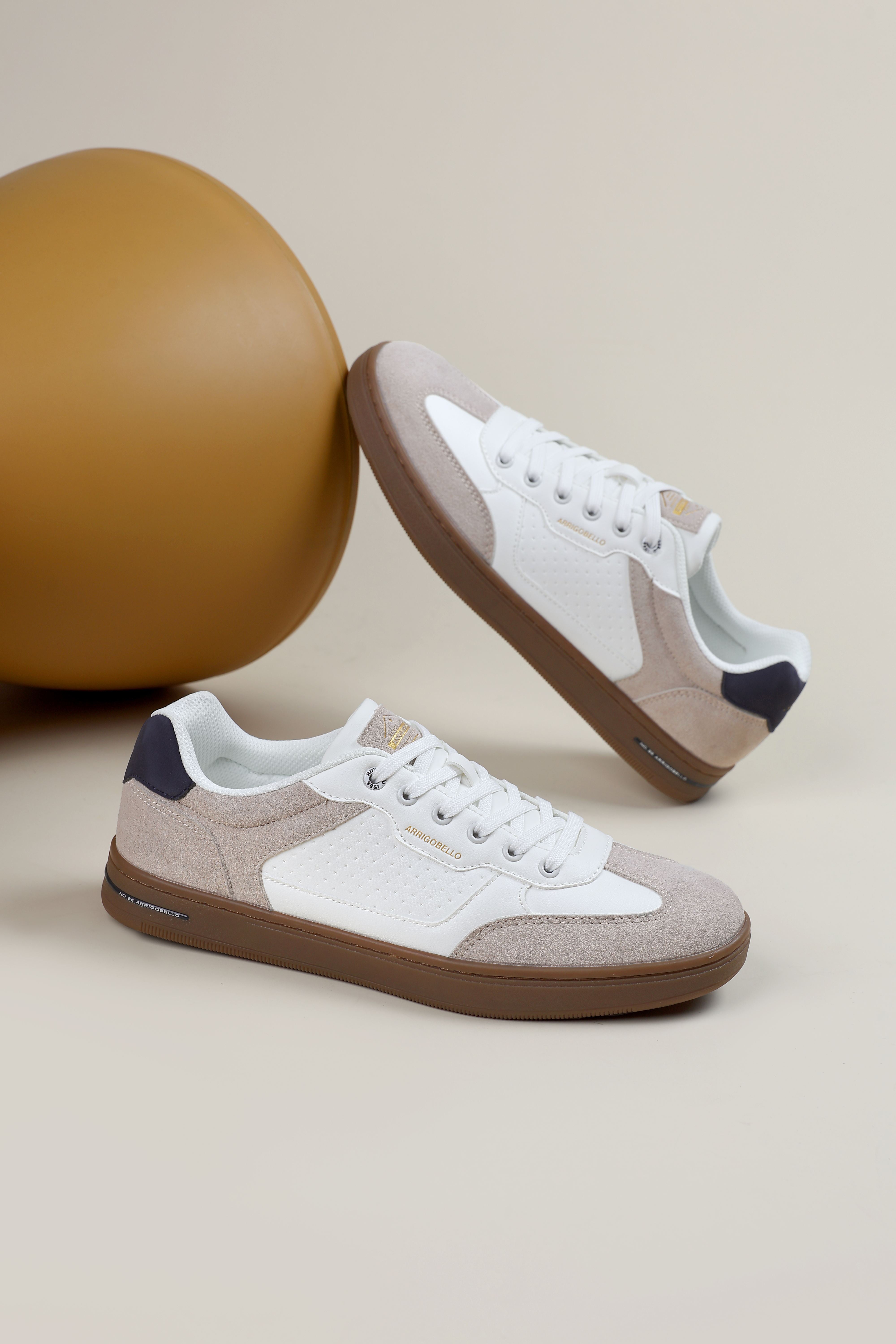Adidasi casual pentru Barbati, Model Lucis, Talpa cusuta, Piele ecologica, Tip tenesi, Arrigo Bello, Alb